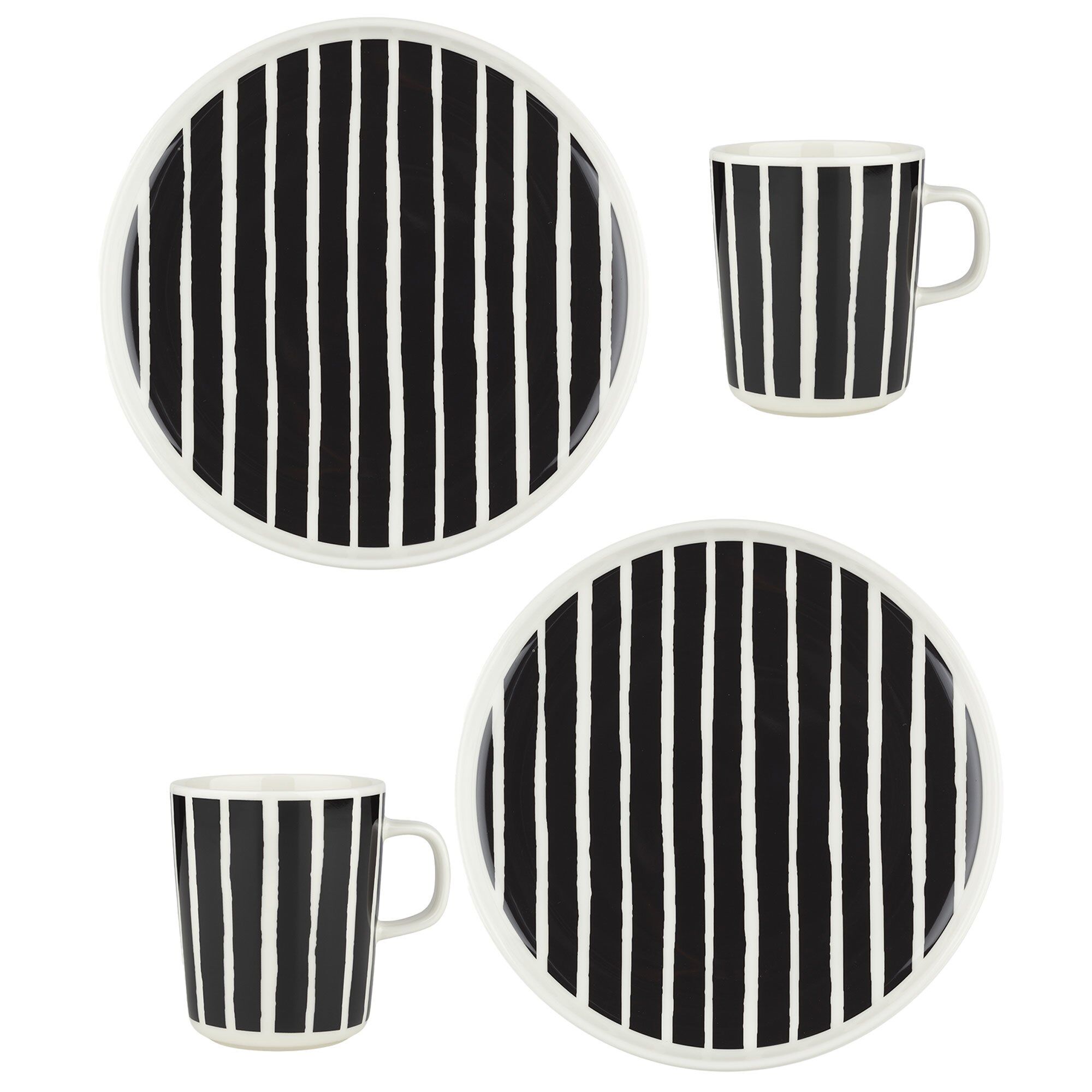 Marimekko Piccolo Morgenmadssæt   Dele  Hvid Sort