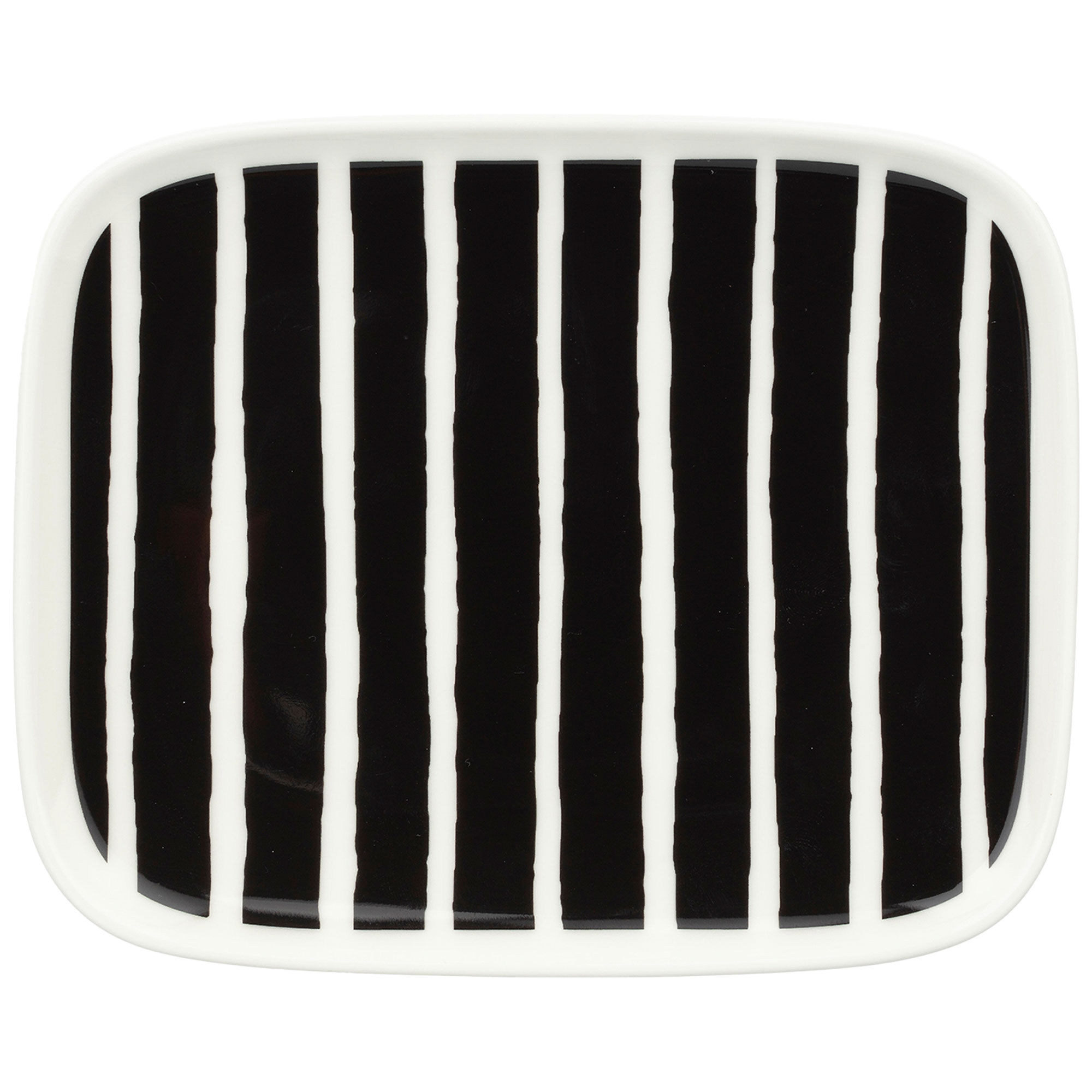 Marimekko Piccolo Tallerken 15x12 Cm  Sort Hvid