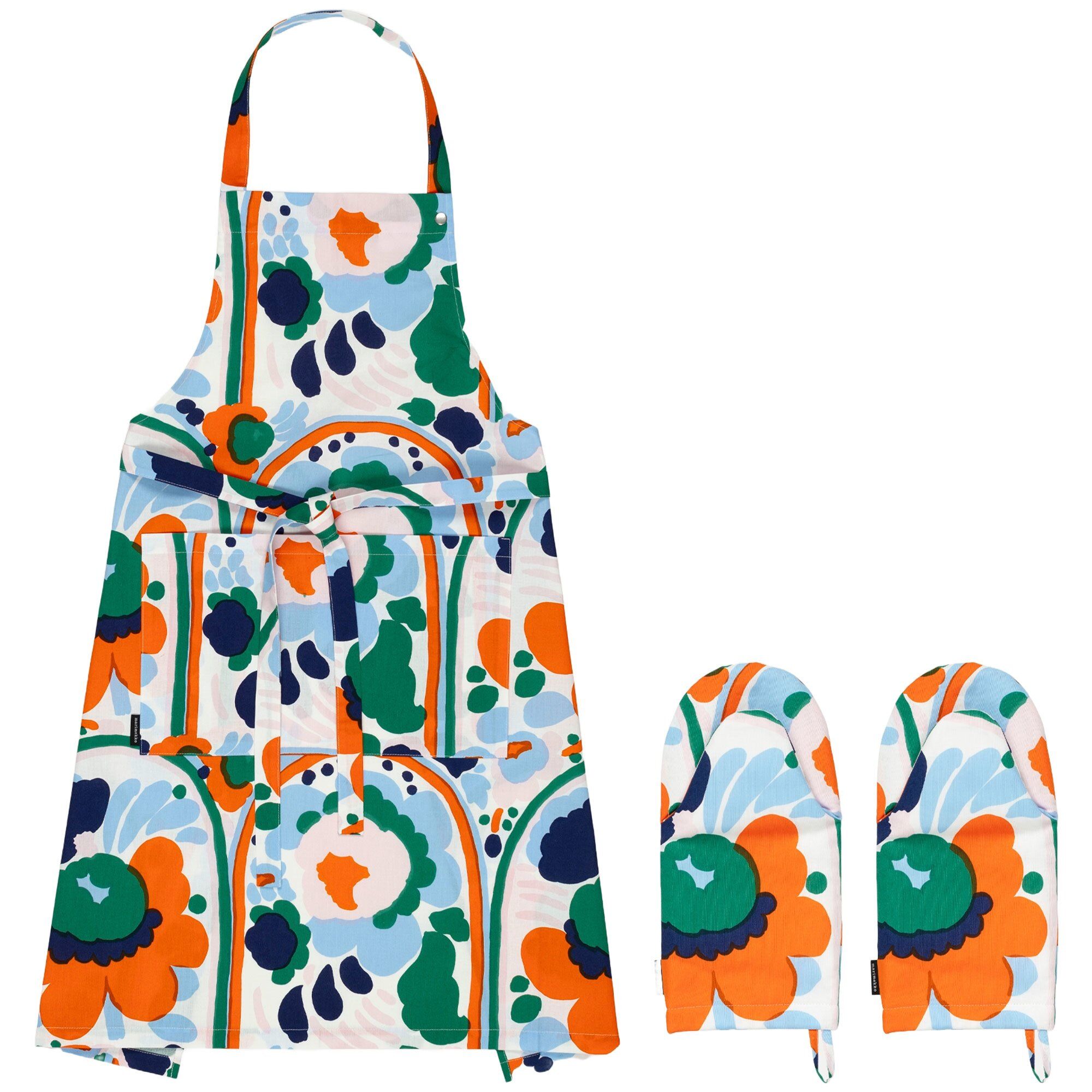 Marimekko Pieni Karuselli Ovnhandsker Og Forklæde    Dele