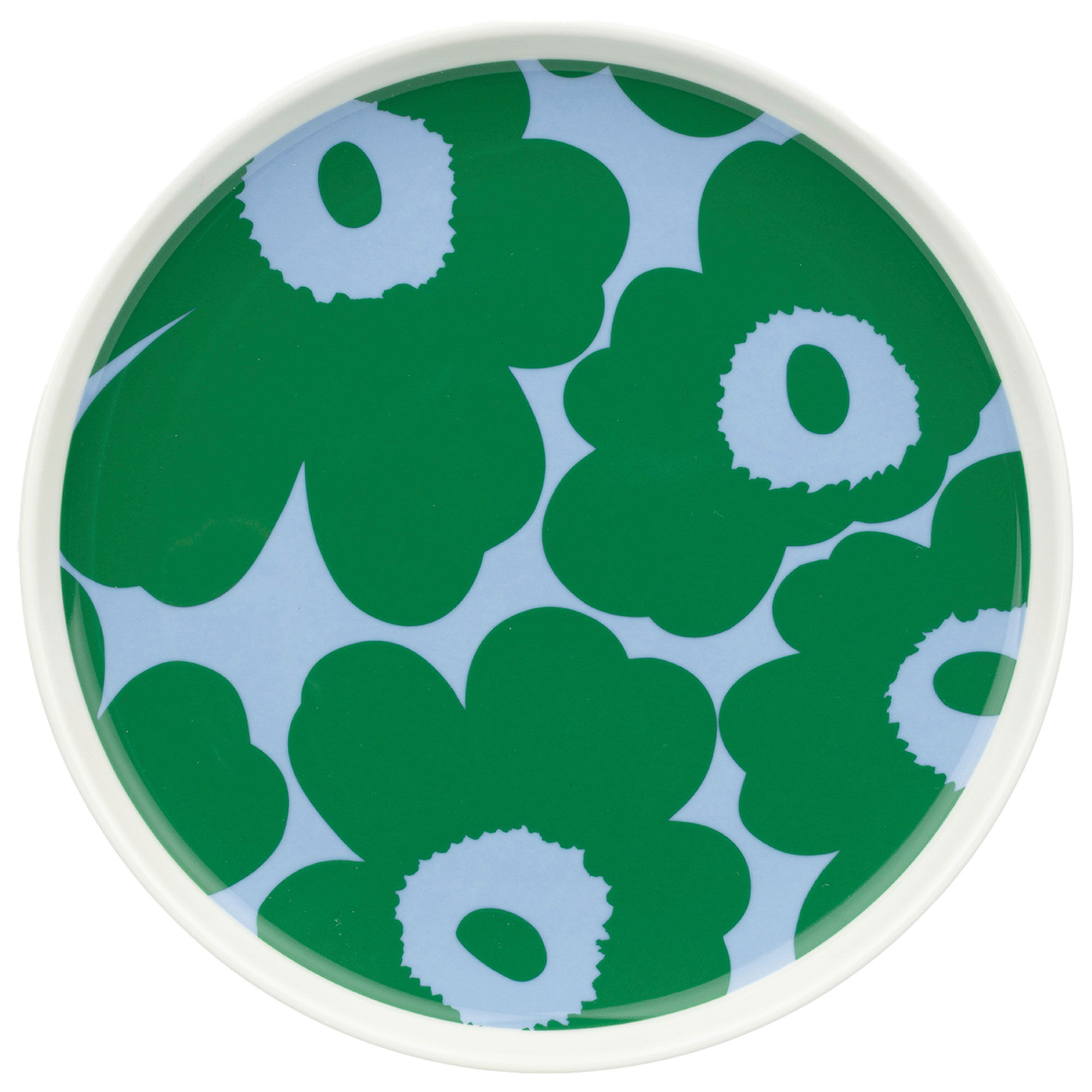 Marimekko Unikko Assiett 20 Cm  Vit Grön Ljusblå