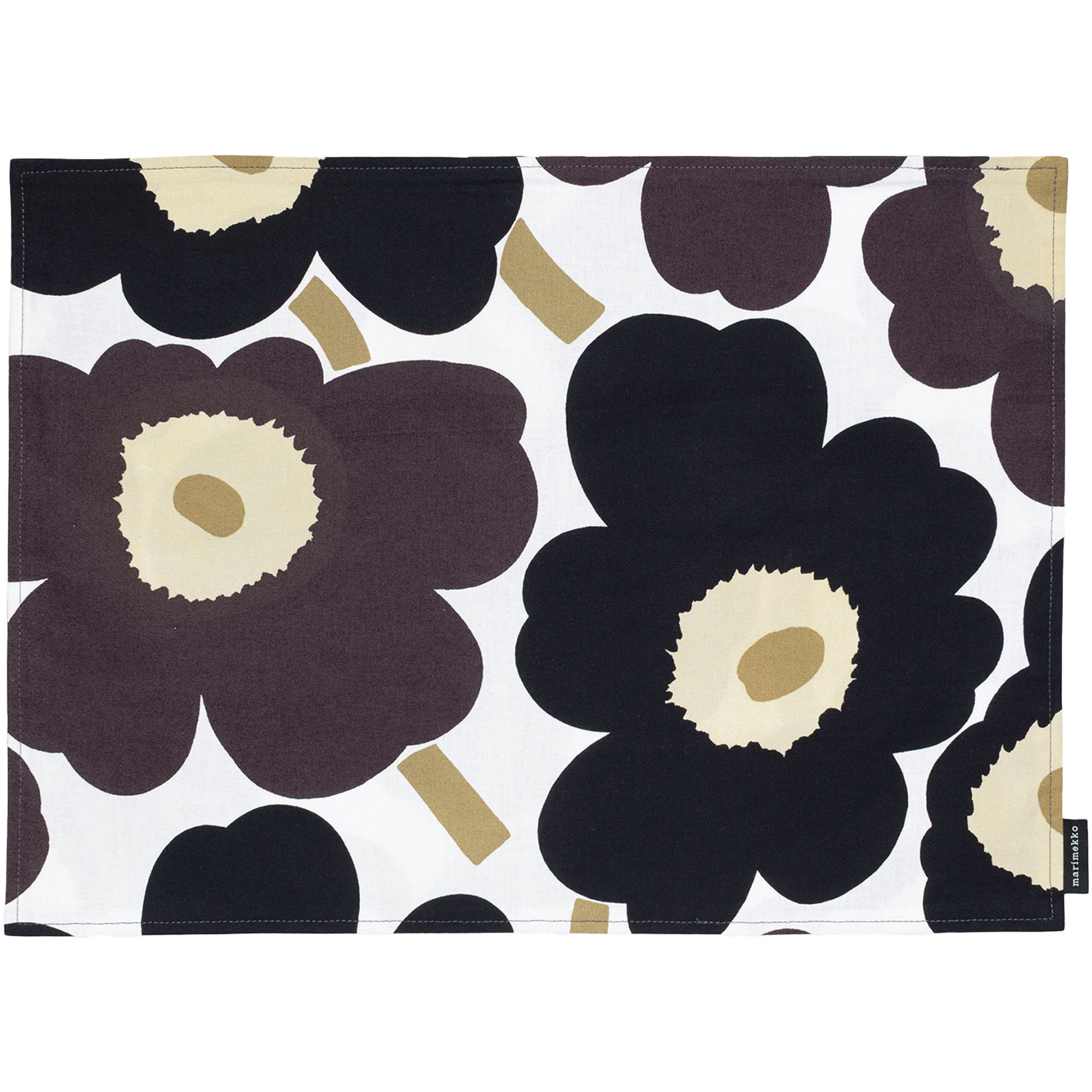 Marimekko Unikko Dækkeserviet 31   42 Cm  Sort Hvid Beige