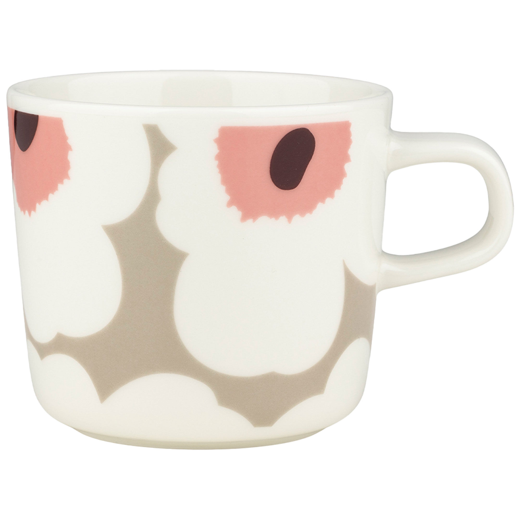 Marimekko Unikko Kaffekop   Dl  Hvid Ler Rød