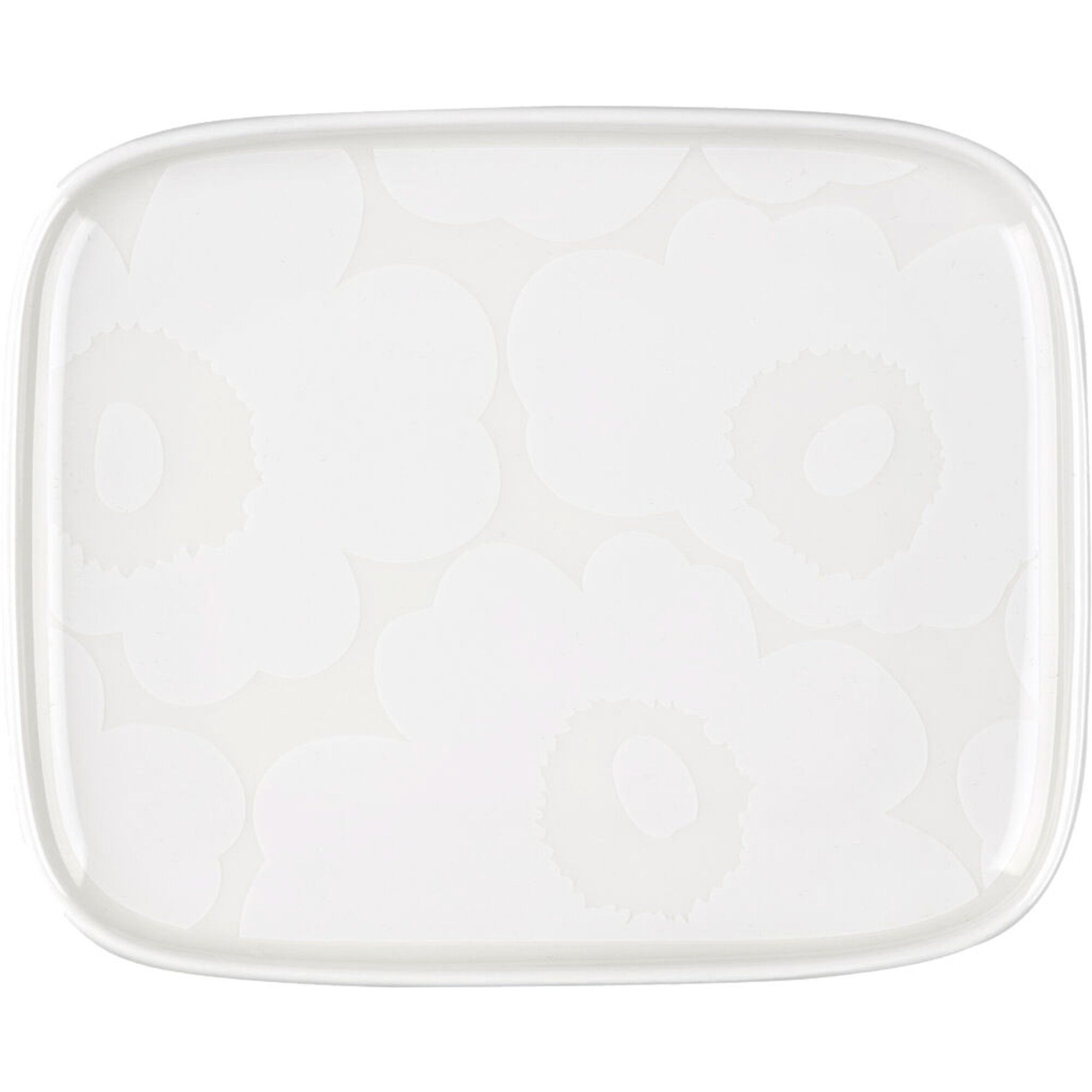 Marimekko Unikko Rektangulært Fad 15   12 Cm  Hvid Off-white