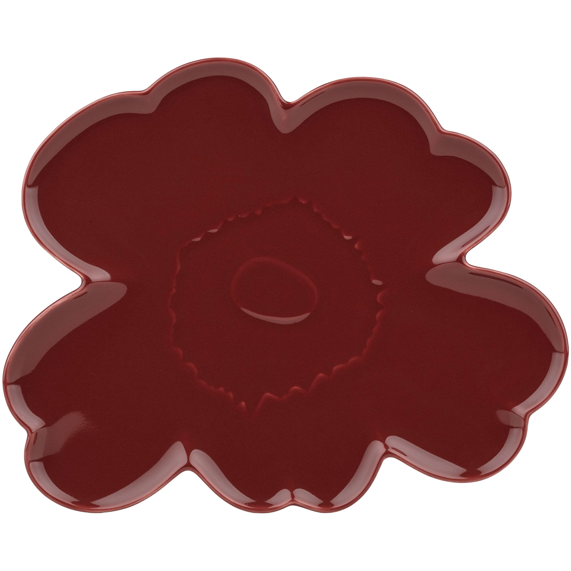Marimekko Unikko Shape Tallerken Serveringsfad 32 Cm  Vinrød