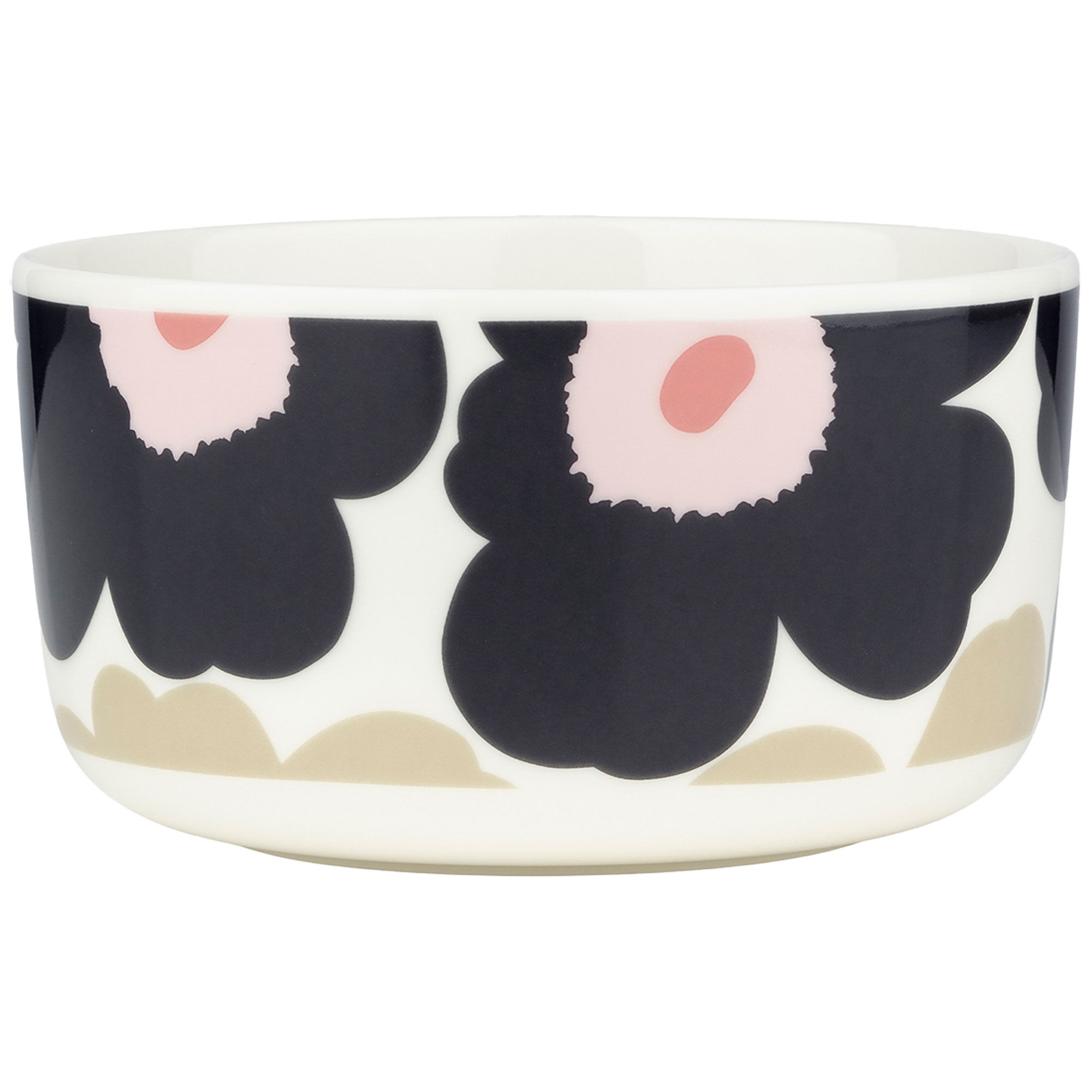 Marimekko Unikko Skål   Dl  Hvid Kolgrå Sand