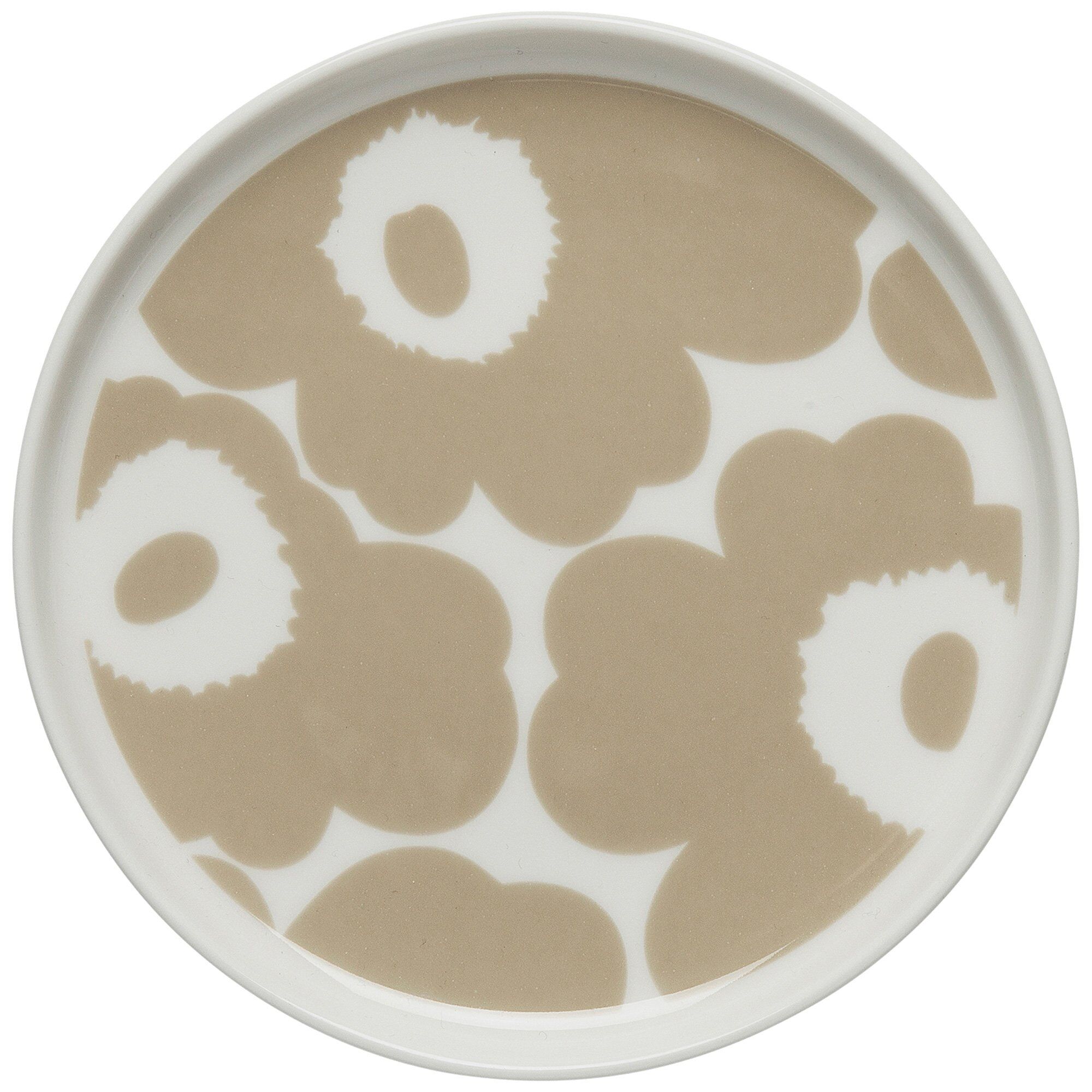 Marimekko Unikko Tallerken  13   Cm  Hvid Beige