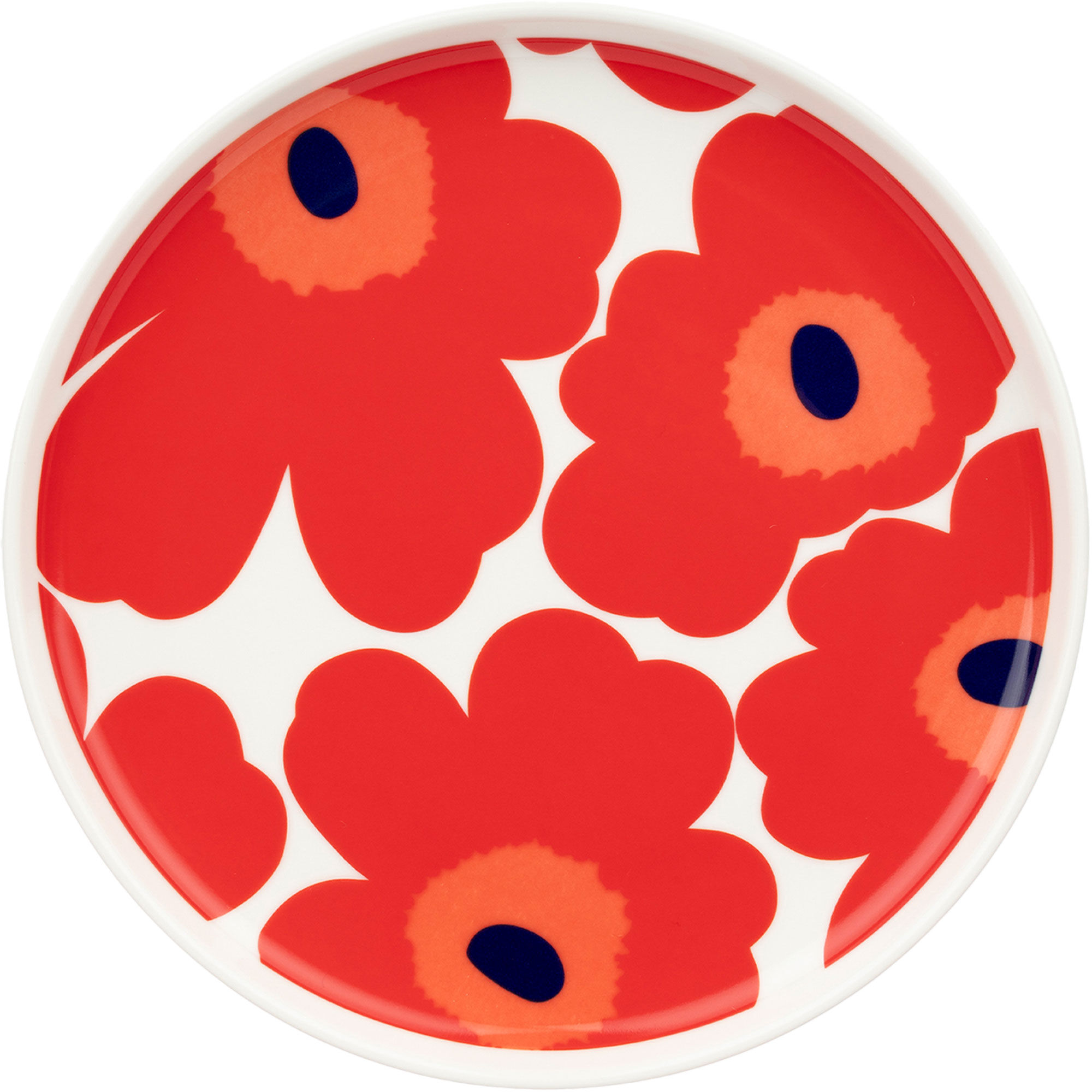 Marimekko Unikko Tallerken 20 Cm  Hvid Rød Blå