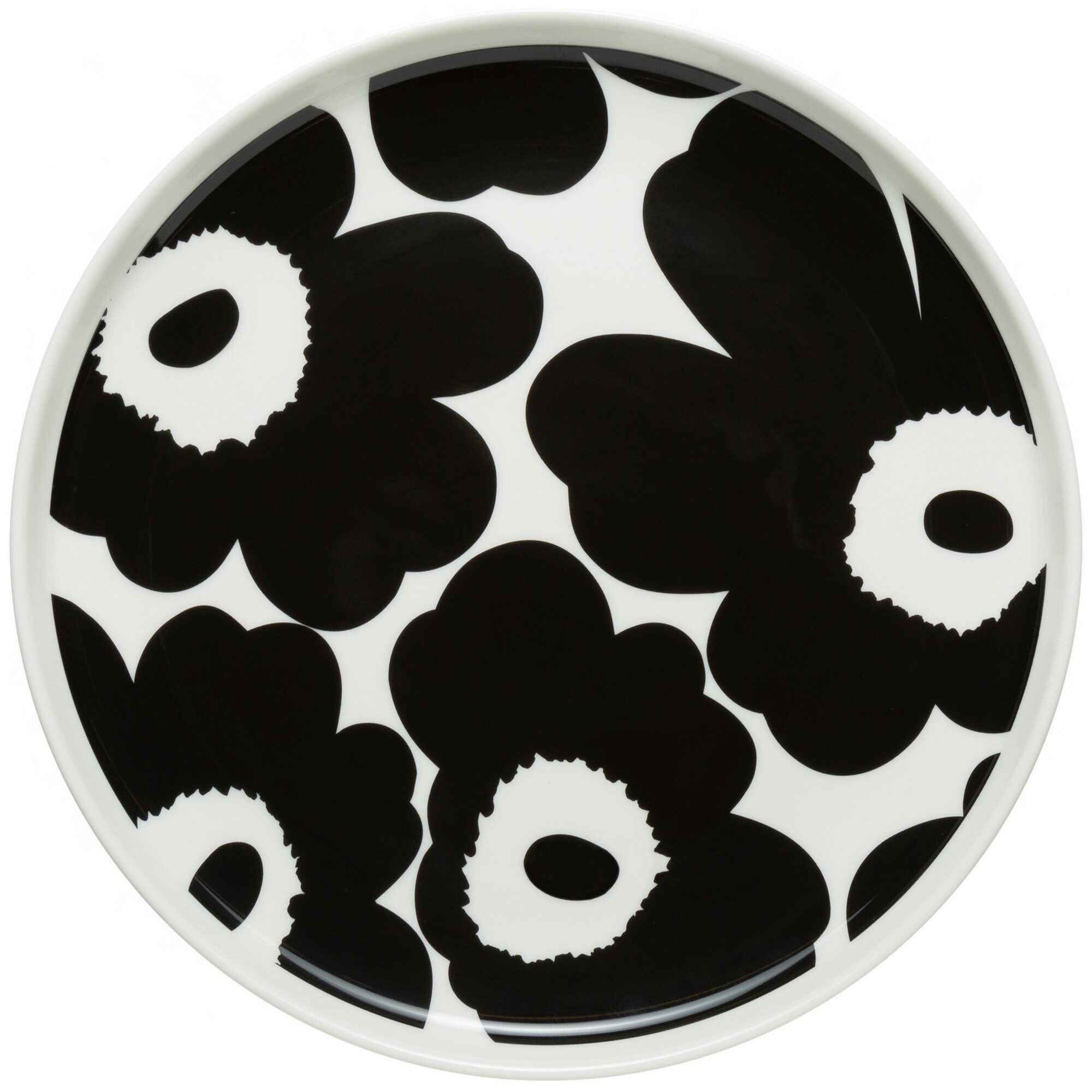 Marimekko Unikko Tallerken  20 Cm  Hvid Sort