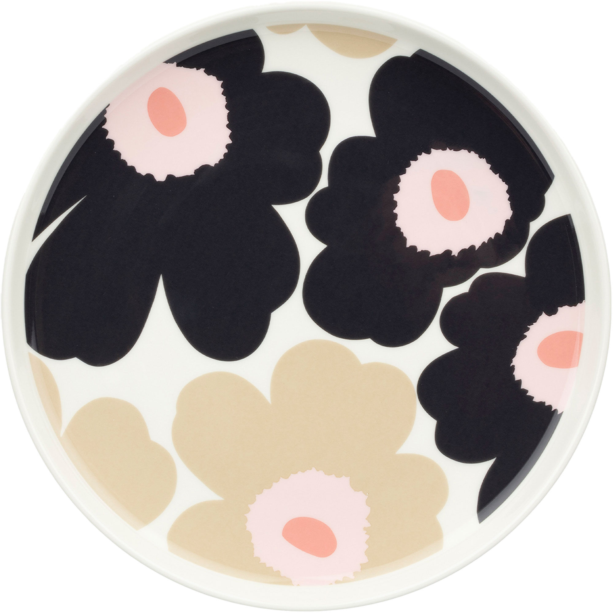 Marimekko Unikko Tallerken 20 Cm  Off White Kulgrå