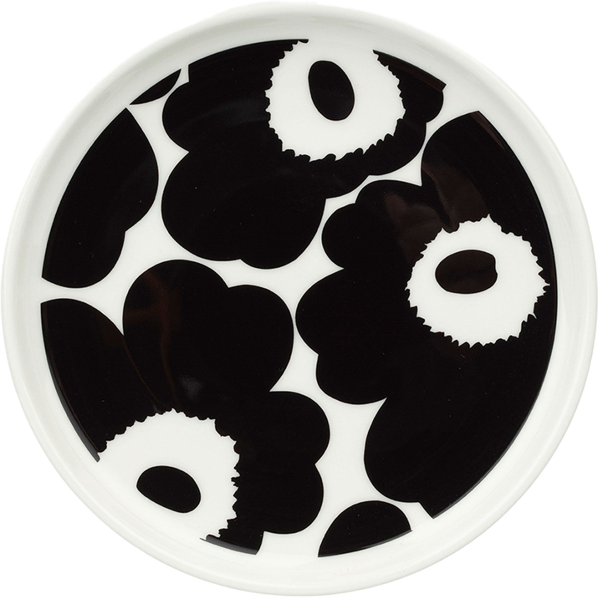 Marimekko Unikko Tallerken 13   Cm  Sort Hvid