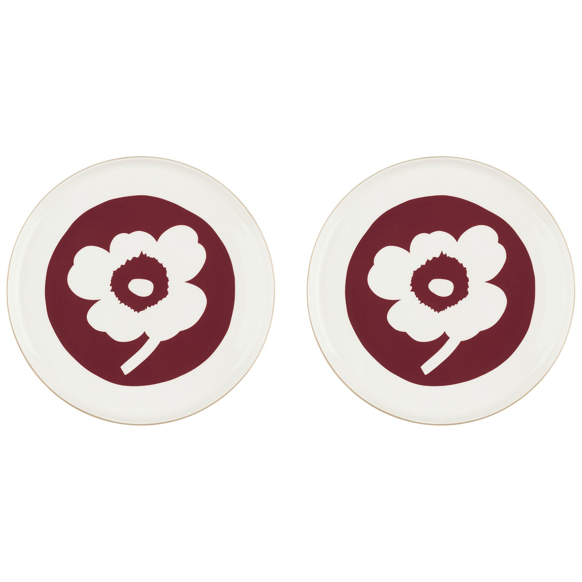 Marimekko Unikko Tallerken ø25  Hvid Cherry    Stk
