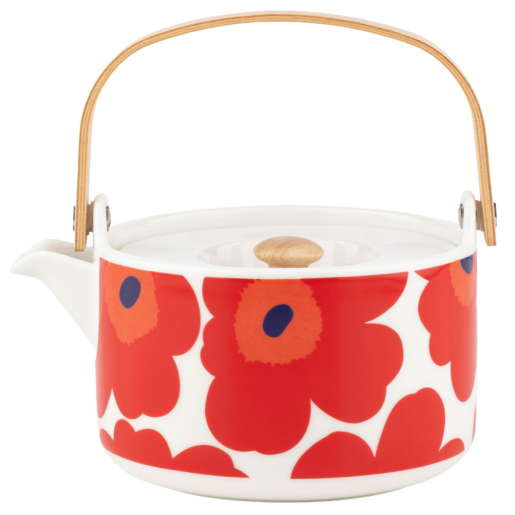 Marimekko Unikko Tekande   Dl  Hvid  Rød  Blå