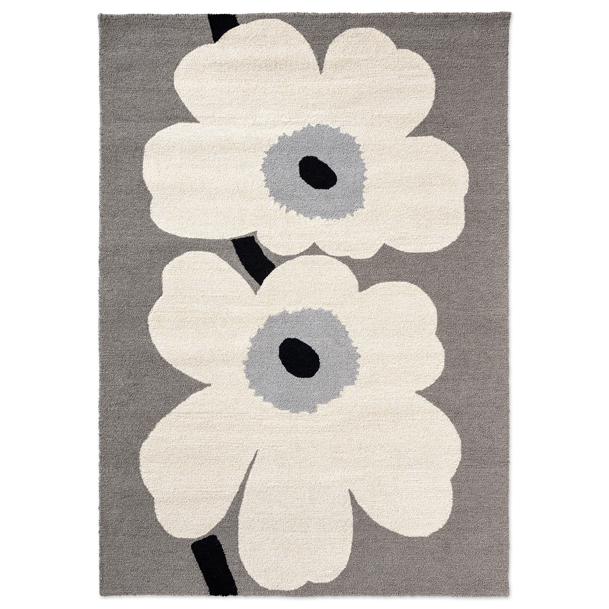 Marimekko Unikko 60 Th Anniversary Gulvtæppe Til Udendørsbrug 160   230 Cm  Grå