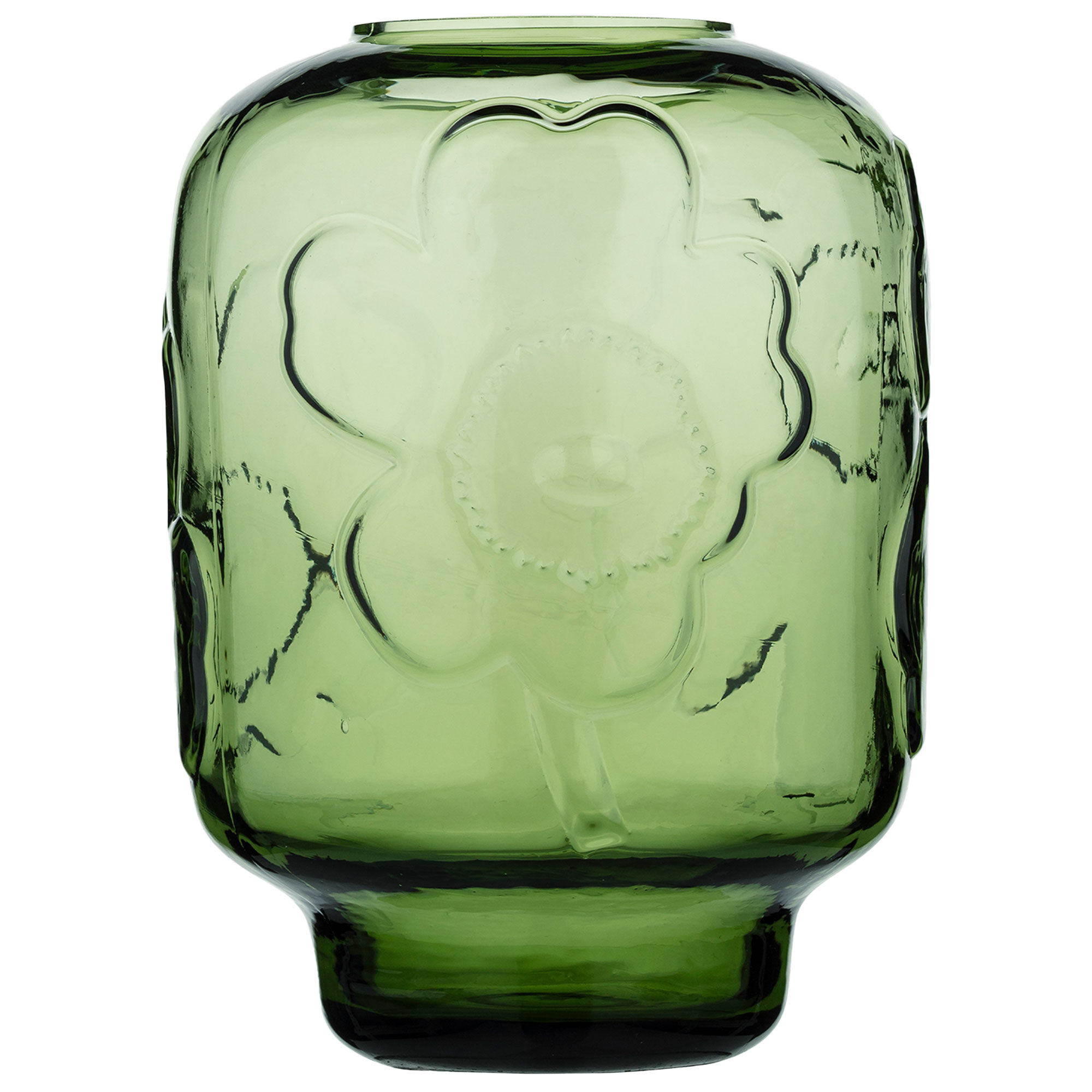 Marimekko Unikko Vase Glas 18 Cm  Olive