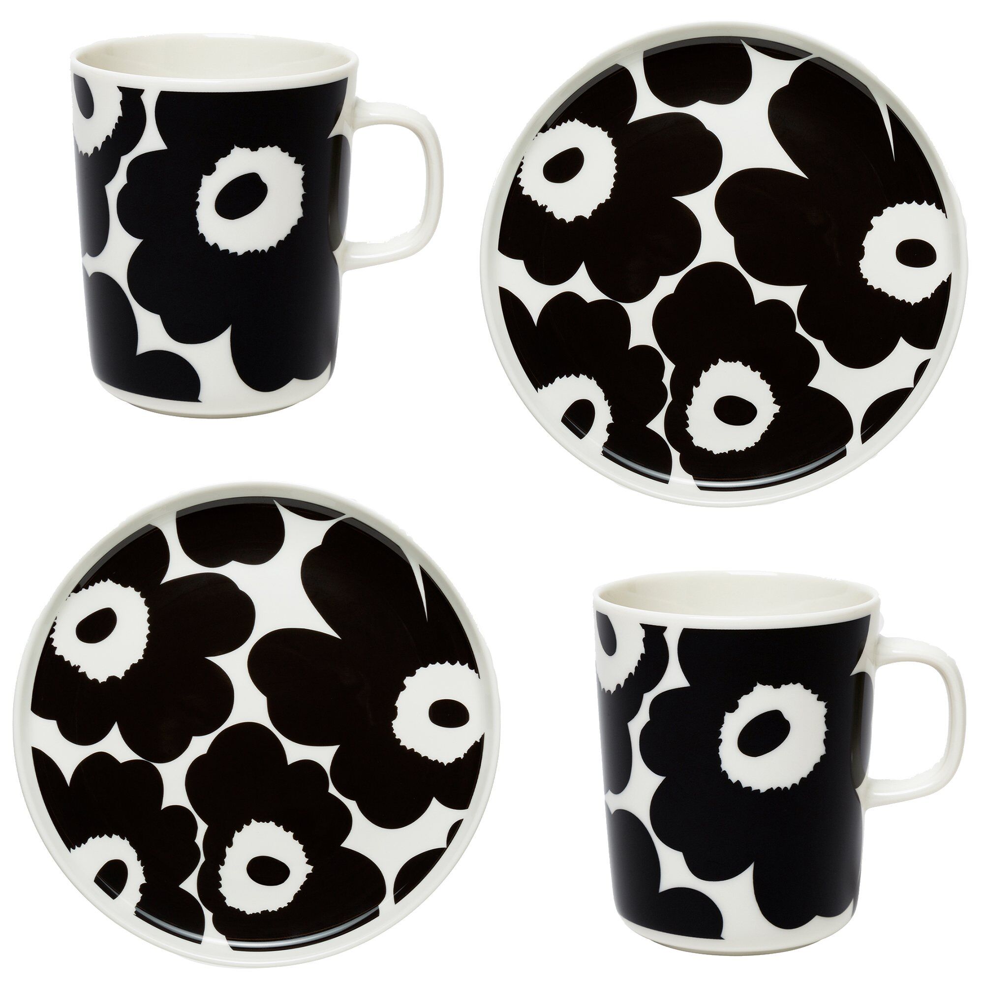 Marimekko Uniko Morgenmadssæt  Krus Og Tallerken