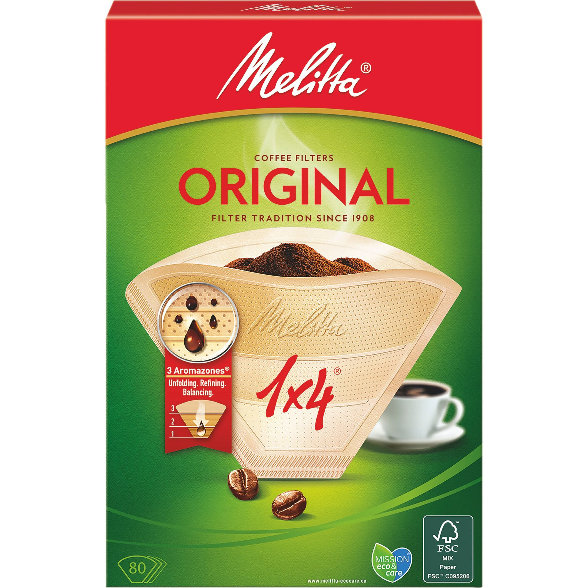 Melitta Original Kaffefilter 1x4 80 Stk
