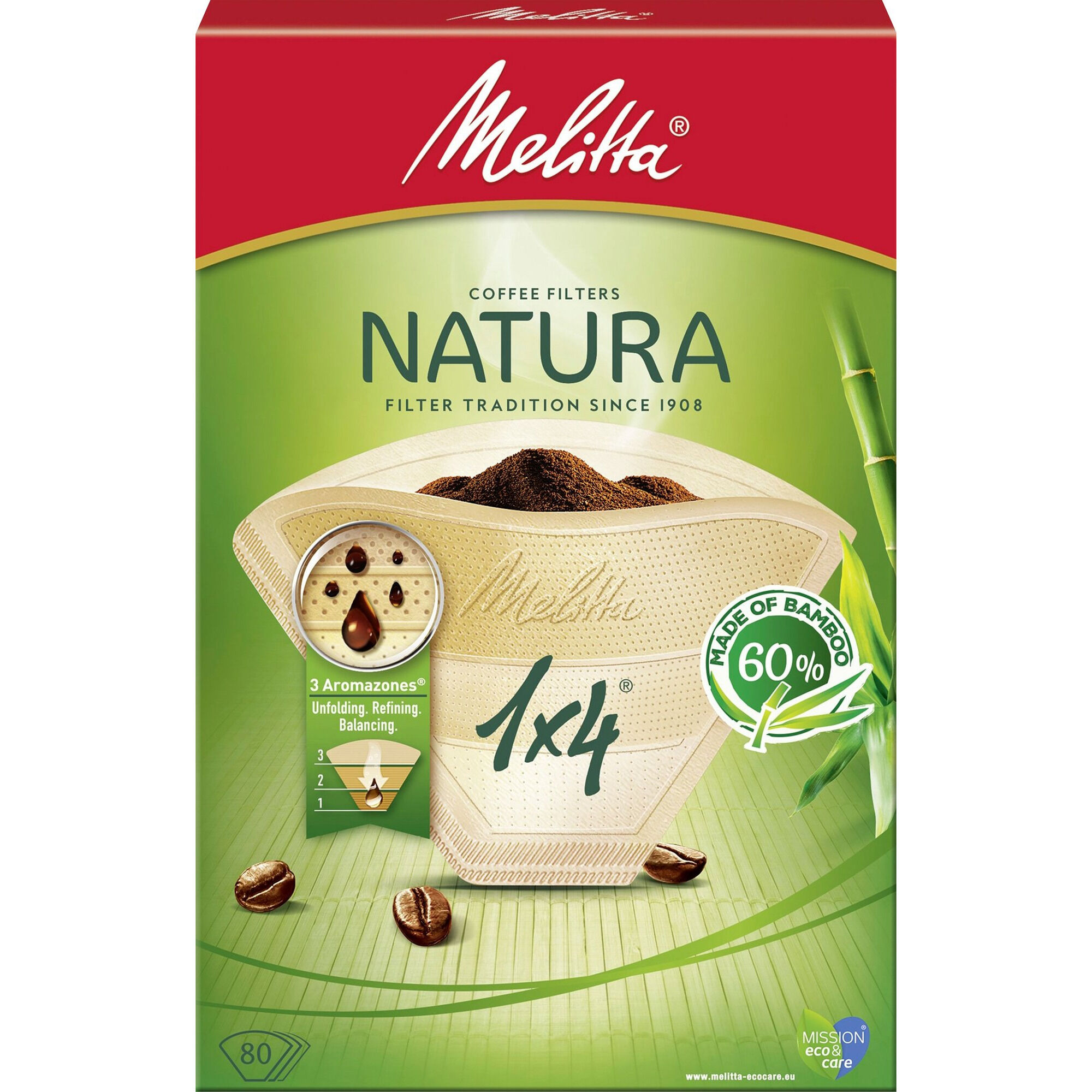 Melitta 1x4 80 Natura Kaffefiltre