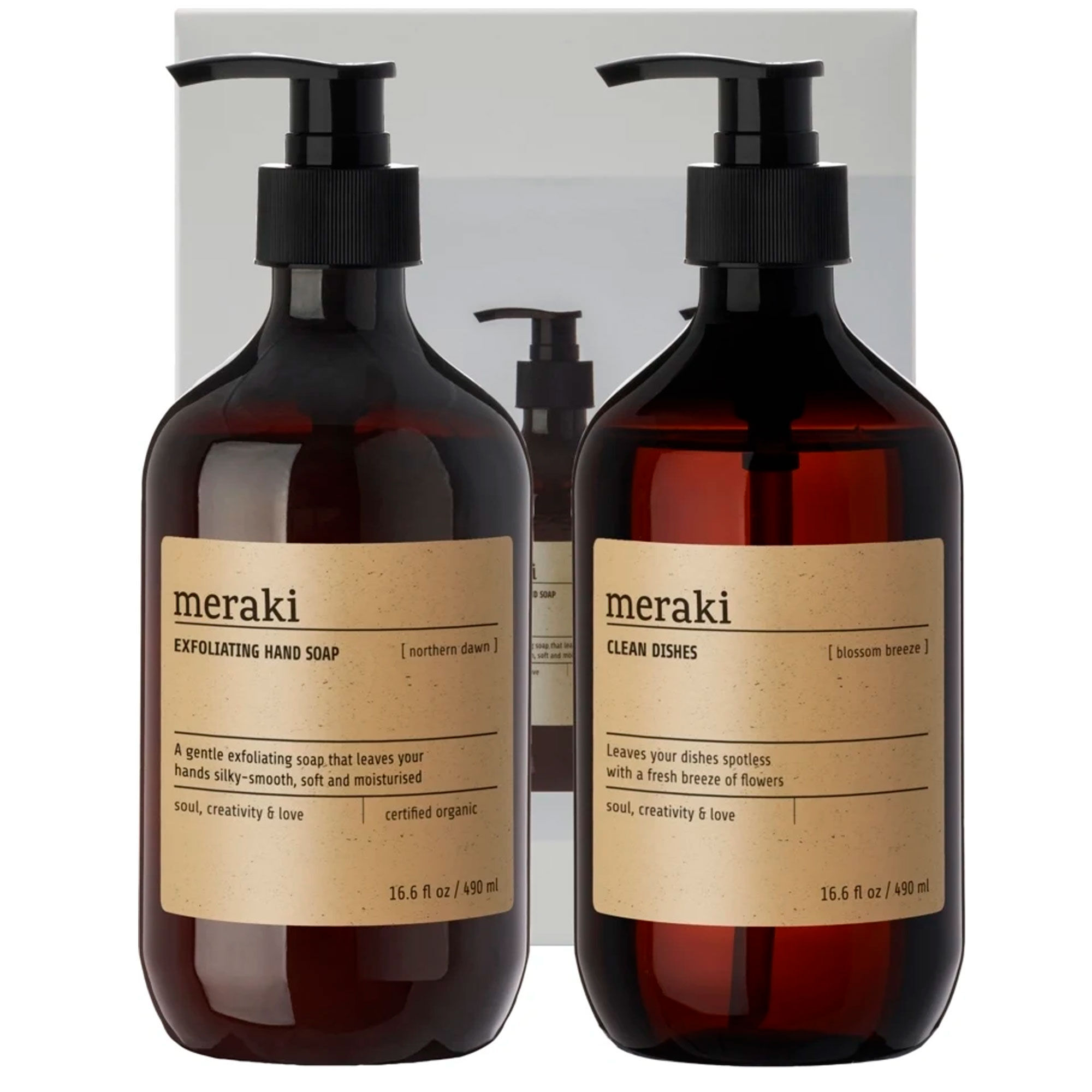 Meraki Kitchen Essentials Opvaskemiddel   Håndsæbe 980 Ml  Gaveæske
