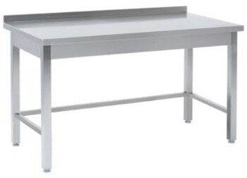 600mm Tysk Produceret Arbejdsbord   Fuldsvejset Rustfri Stål Med Bagkant   500     600     850 Mm