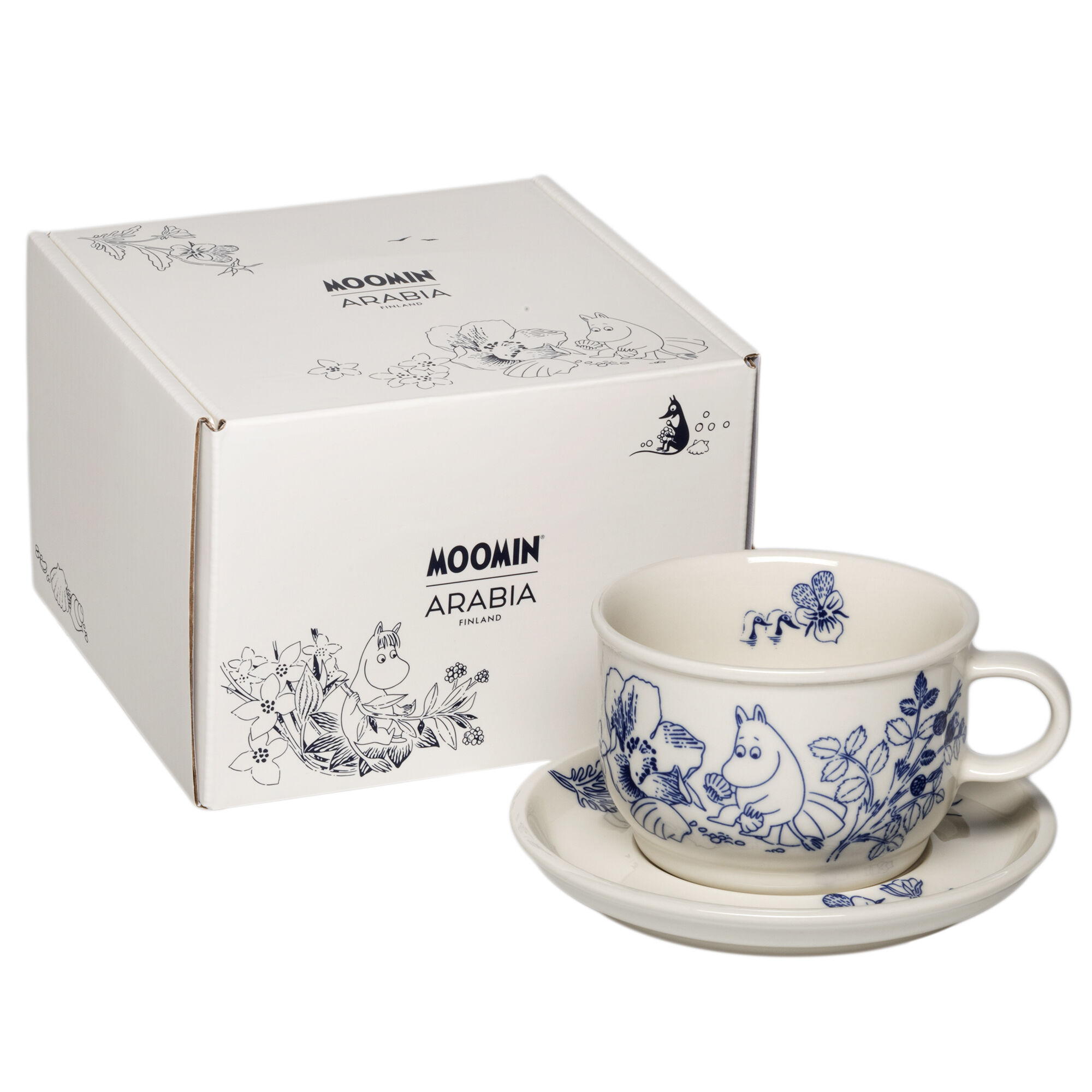 Moomin Arabia Mumi Haru Kop Med Underkop  Blå Hvid