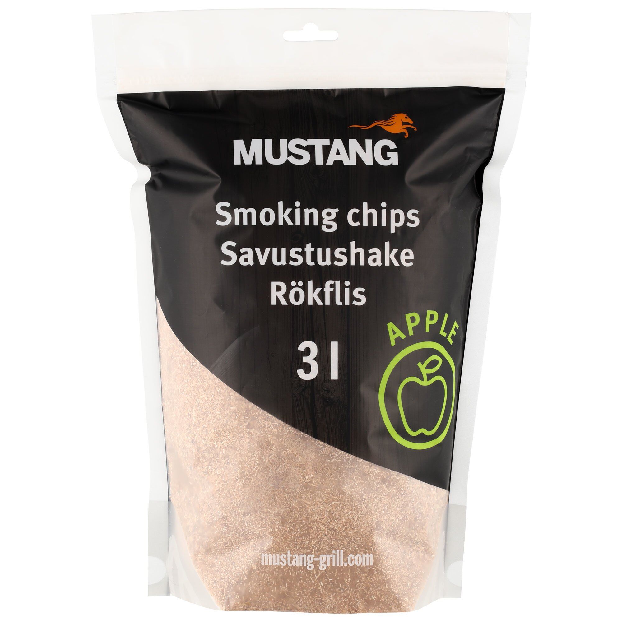 Mustang Røgflis æble    Liter