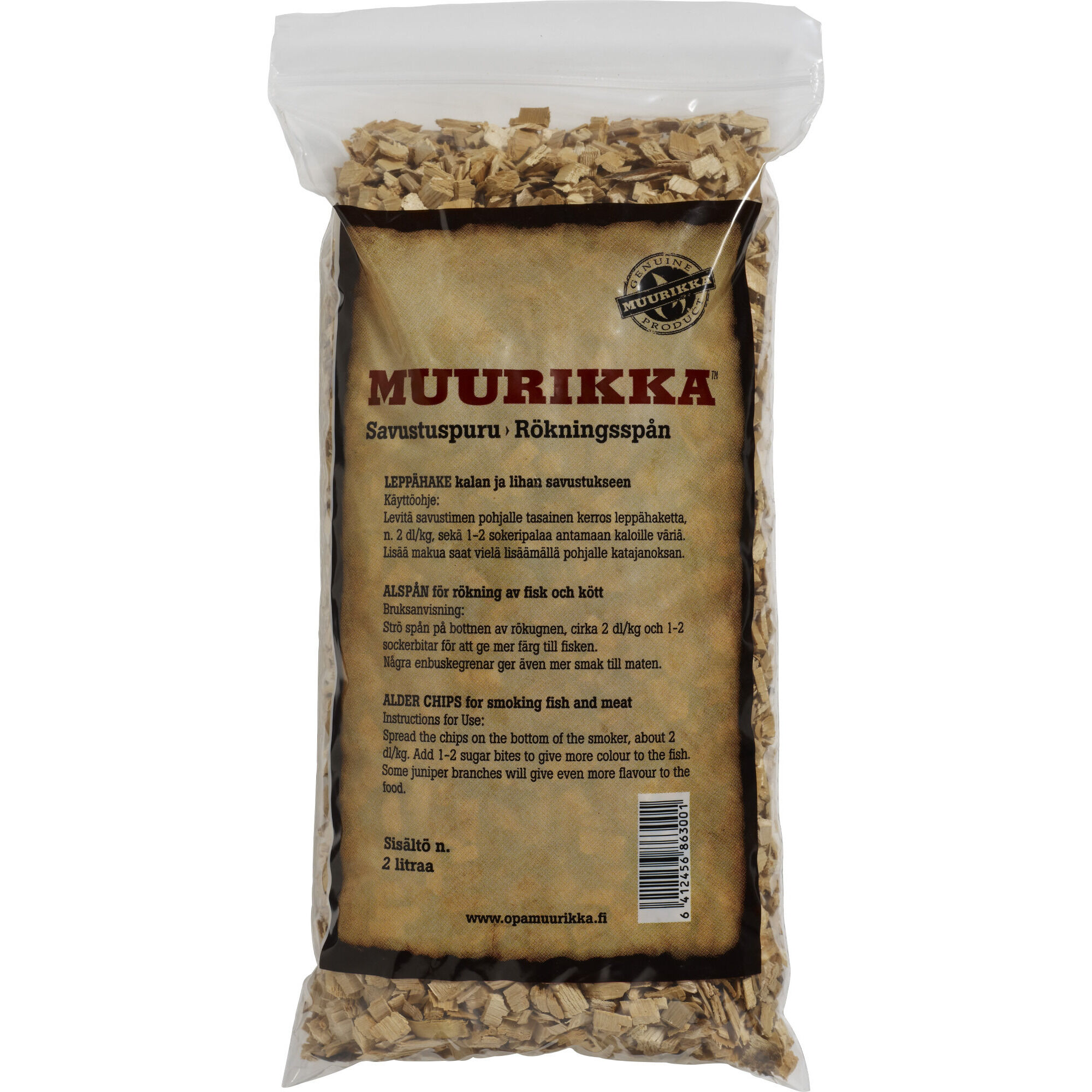 Muurikka Træspåner Til Rygeovn    Liter
