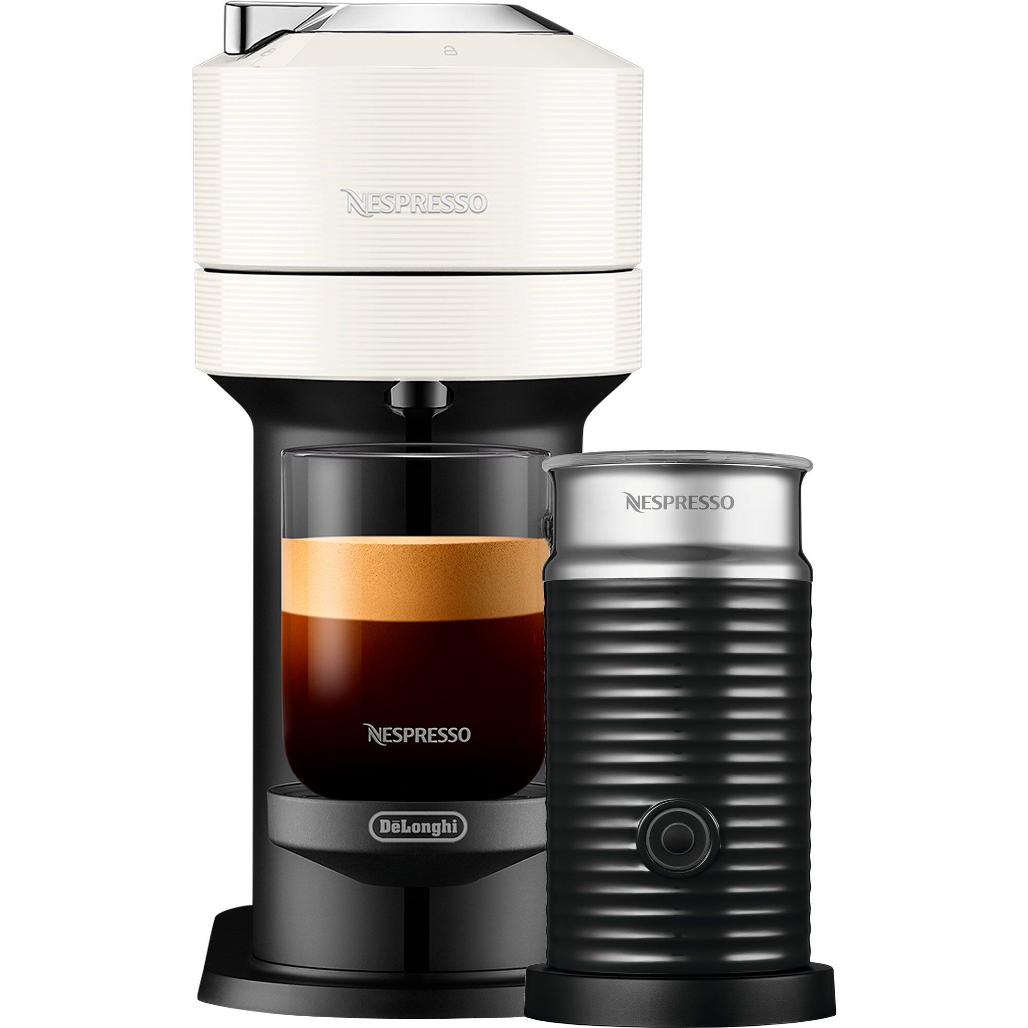 Nespresso Vertuo Next Value Pack Kaffemaskine Og Mælkeskummer  Hvid