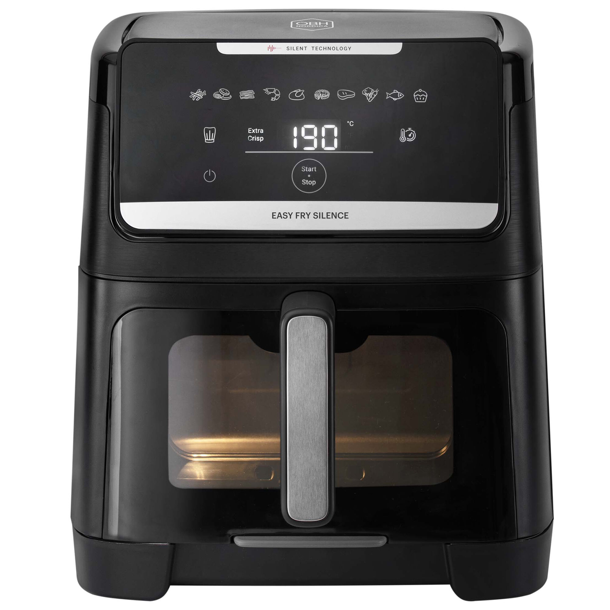 Obh Nordica Easy Fry Silence Vision Airfryer   Liter  Sort
