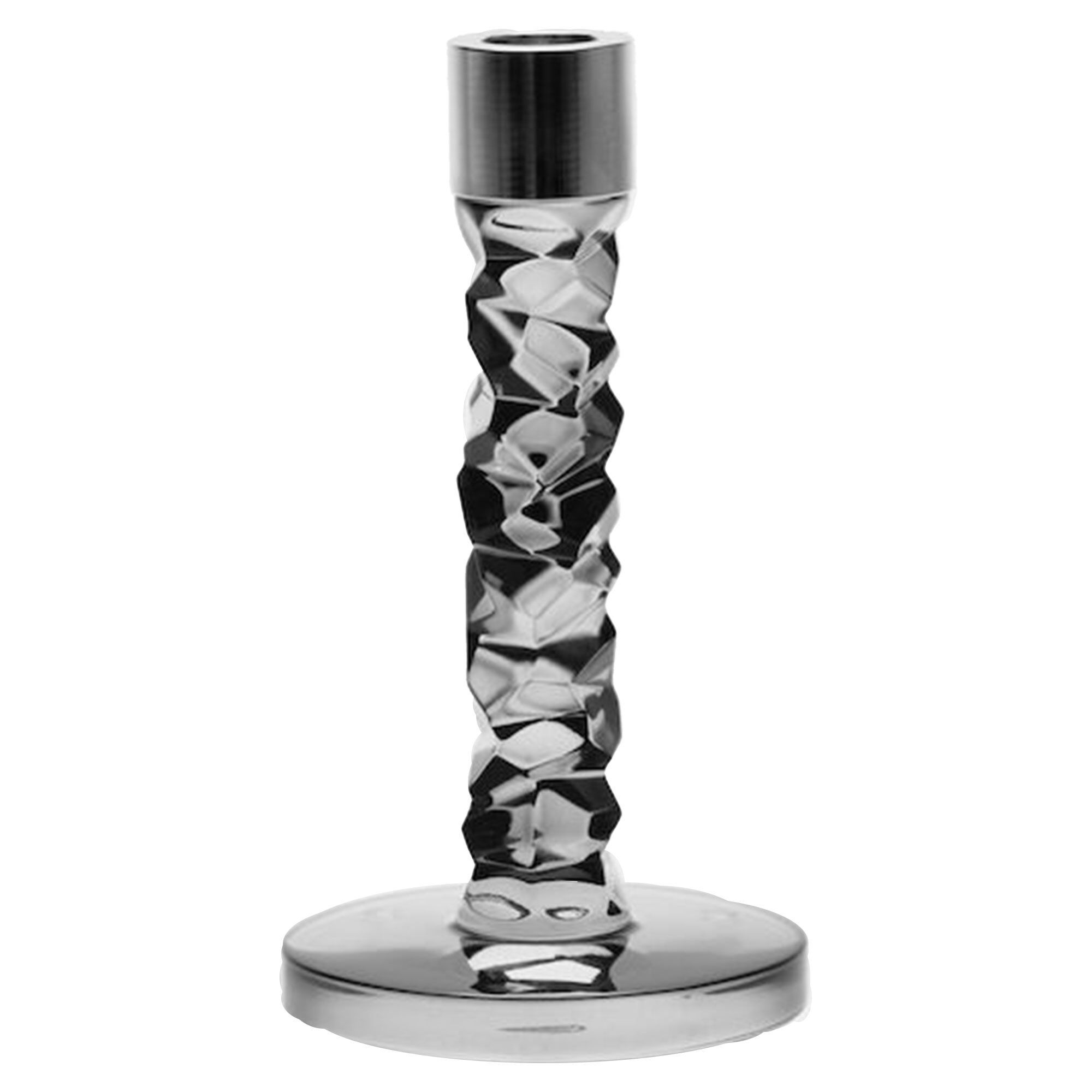 Orrefors Carat Lysestage 18 Cm  Antracit