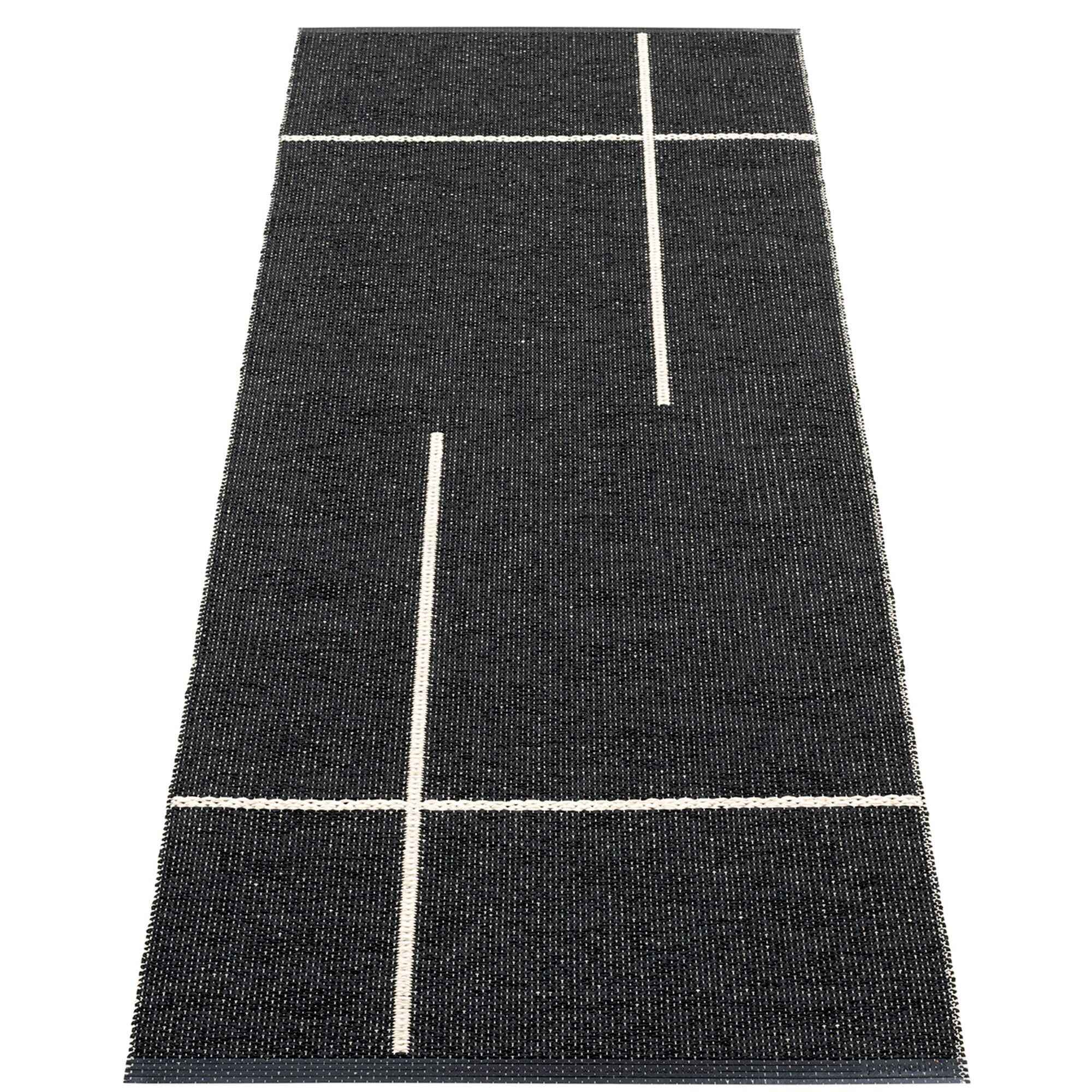 Pappelina Gulvtæppe Fred  70   180  Cm  Black Vanilla