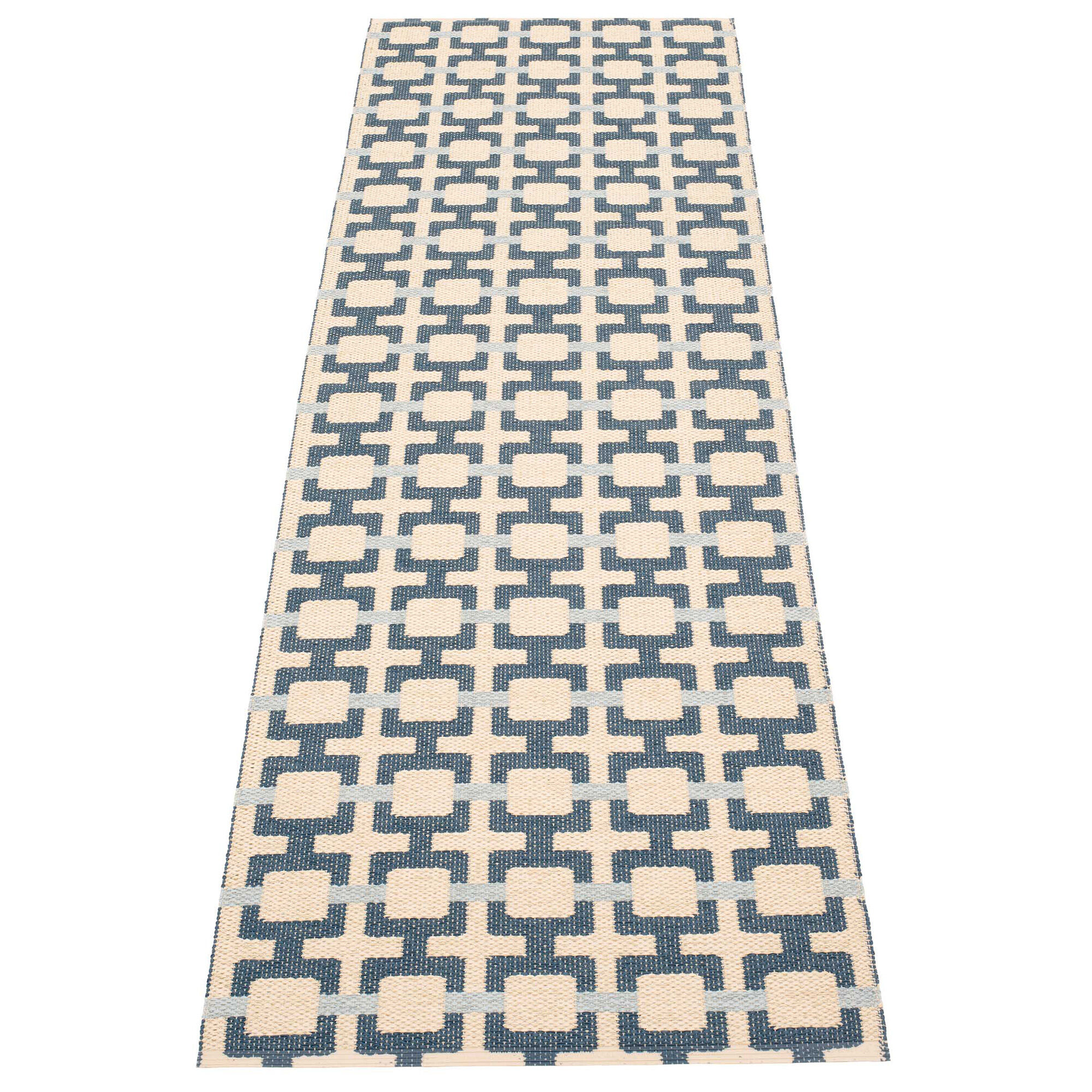 Pappelina Tom Gulvtæppe 240   70 Cm  Ocean Blue Cream Fog
