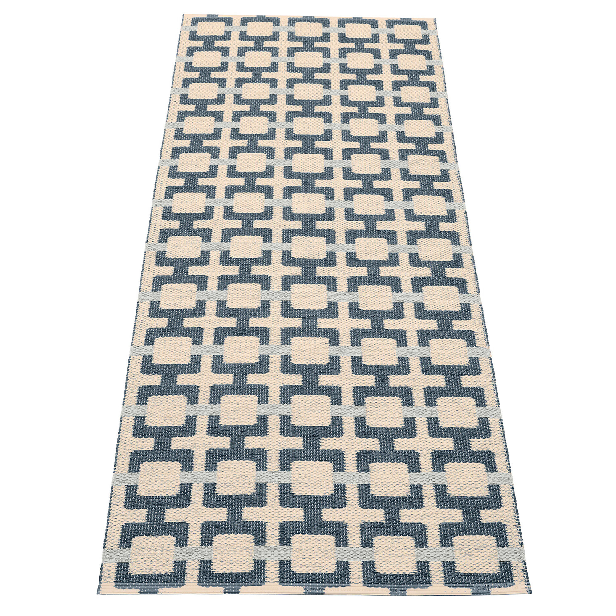Pappelina Tom Gulvtæppe 180   70 Cm  Ocean Blue Cream Fog
