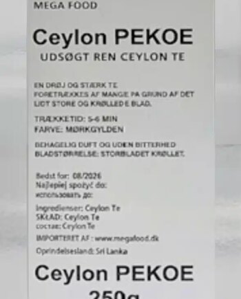 Pure Ceylon Pekoe Te 250