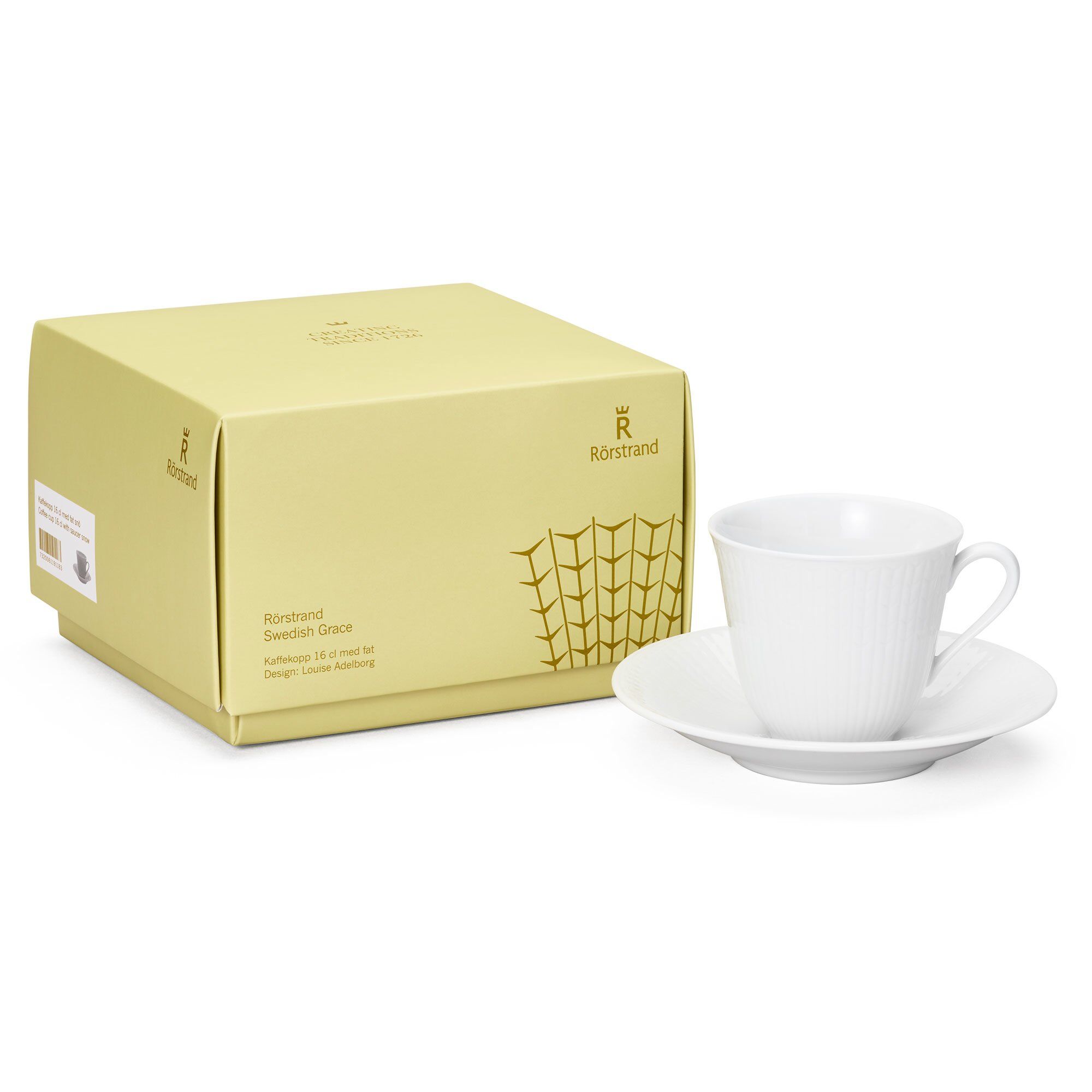 Rörstrand Swedish Grace Kaffekop Med Underkop 16 Cl  Snö