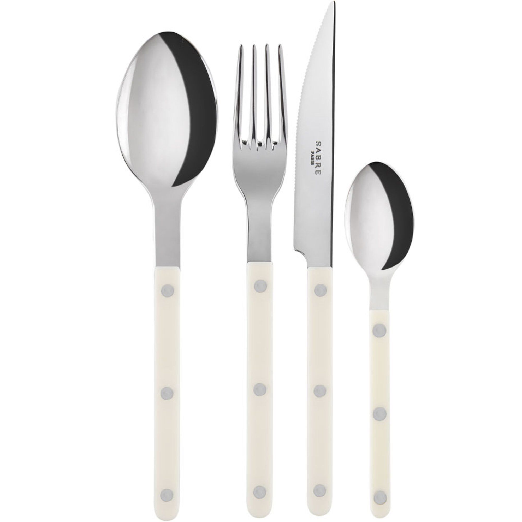 Sabre Paris Bistrot Solid Bestiksæt   Dele  Ivory