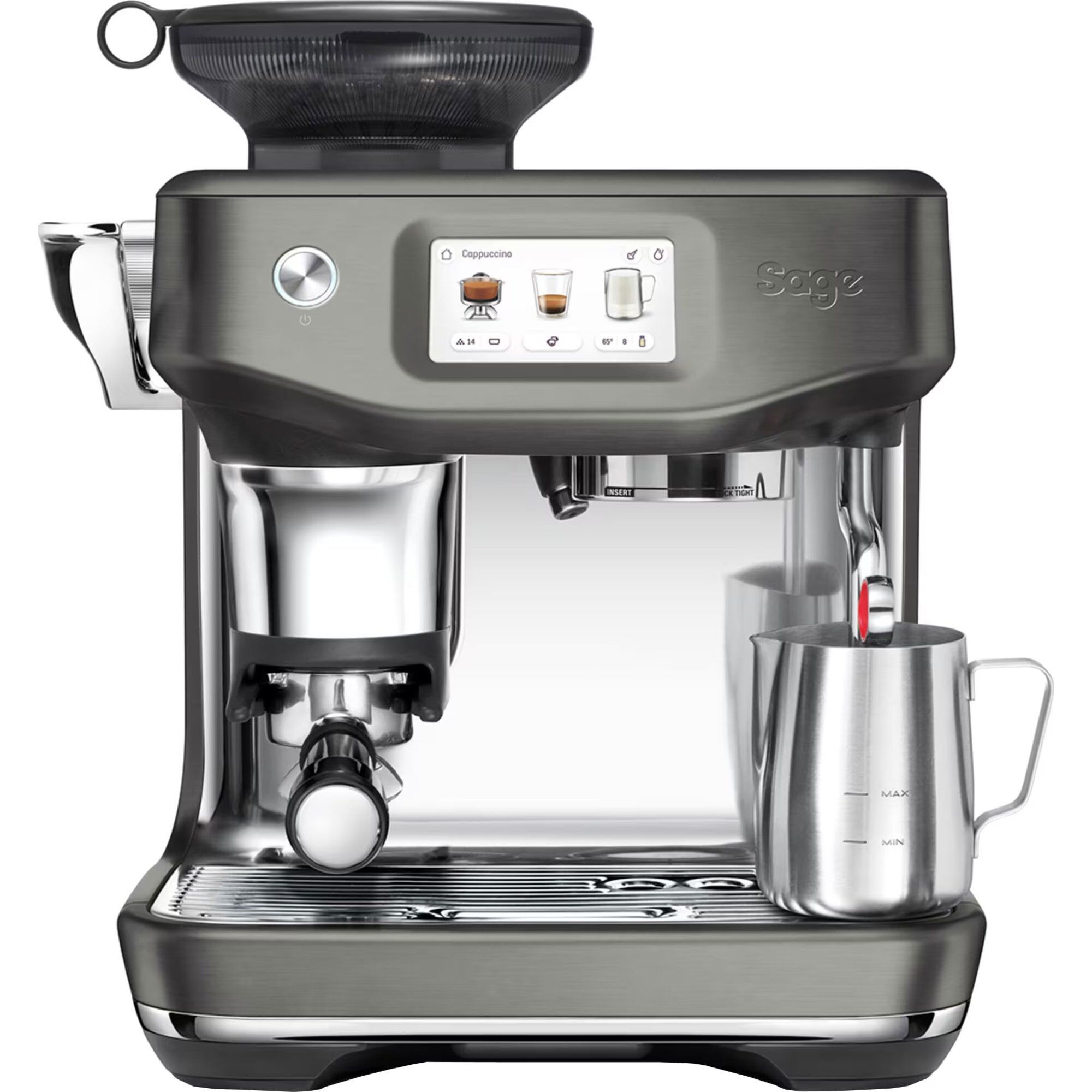 Sage Barista Touchâ  Impress Ses881 Espressomaskine  Black Steel