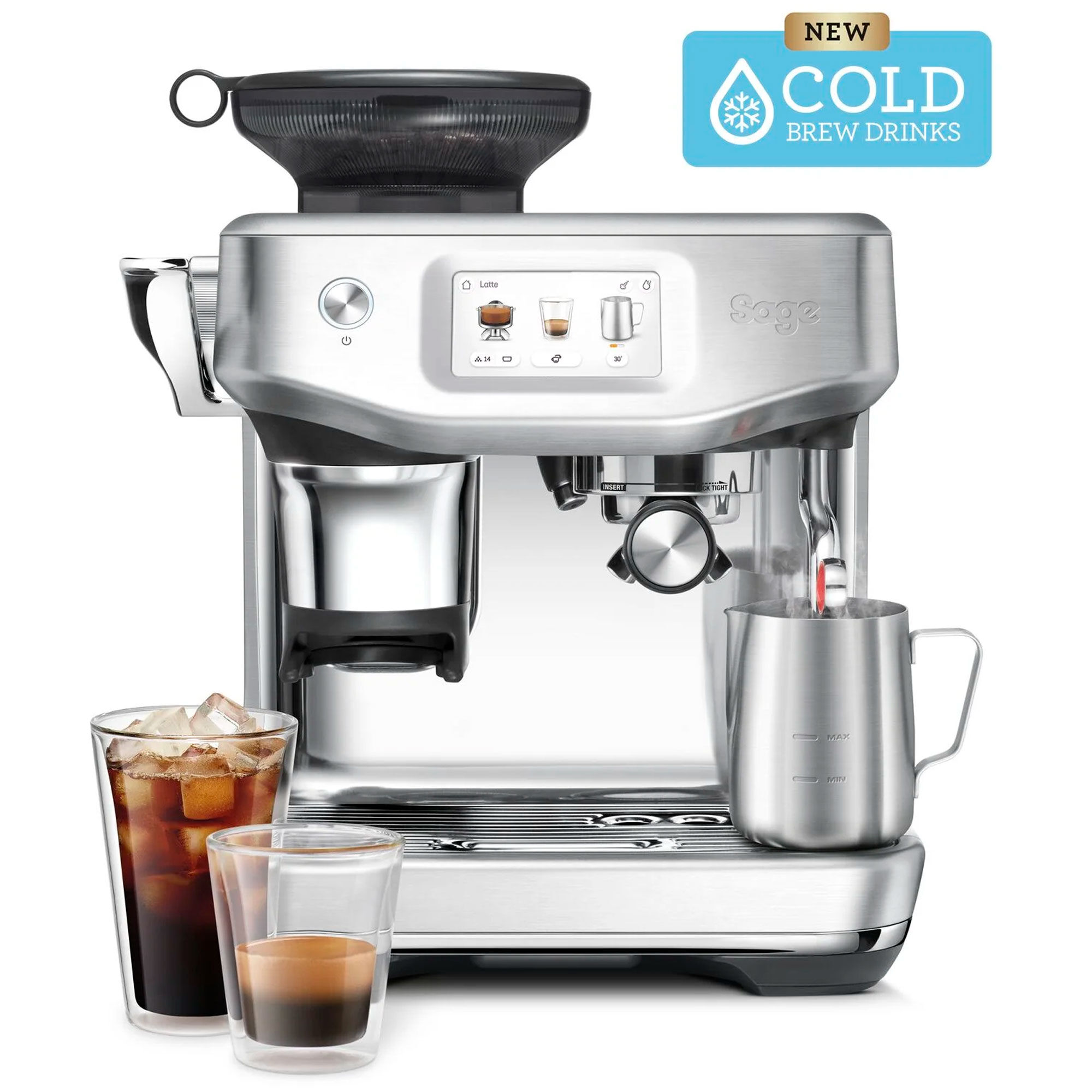 Sage Ses882bss Touch Impress Espressomaskine Rustfrit Stål