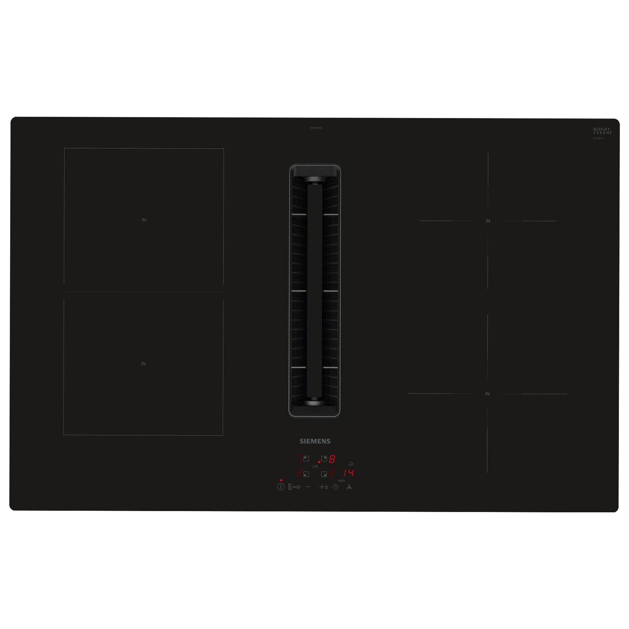 Siemens Ed811bs16e Iq300 Induktionskogeplade Med Integreret Emhætte 80 Cm