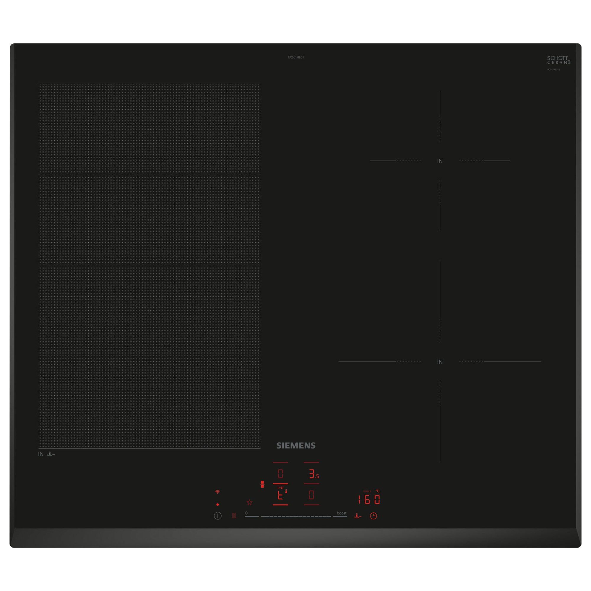 Siemens Ex651hec1e Iq700 Induktionskogeplade  Sort