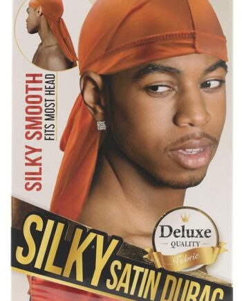 Silky Satin Durag Orange  Deluxe