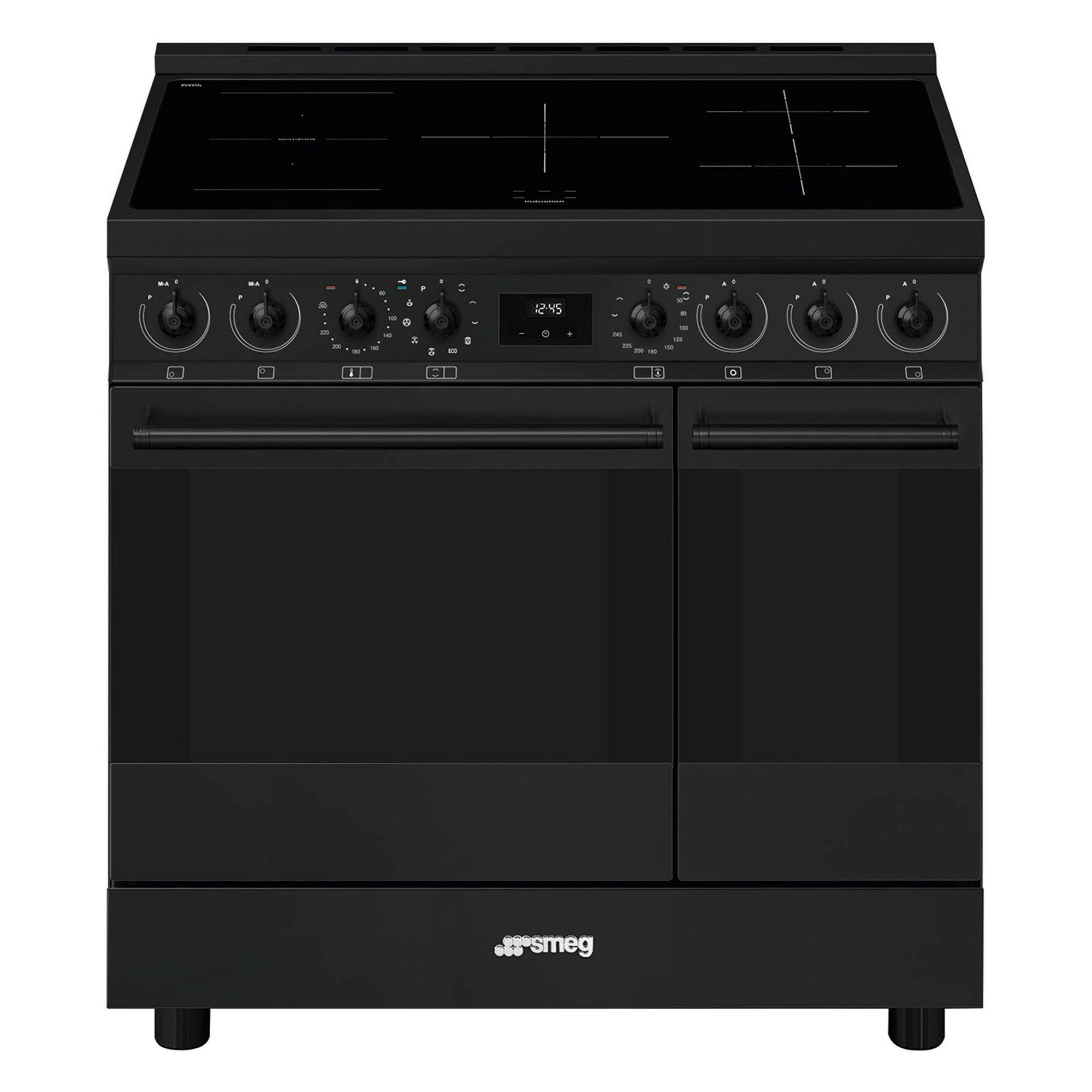 Smeg C92ipn2 Classic Induktionskomfur Med To Ovne 90 Cm  Mat Sort