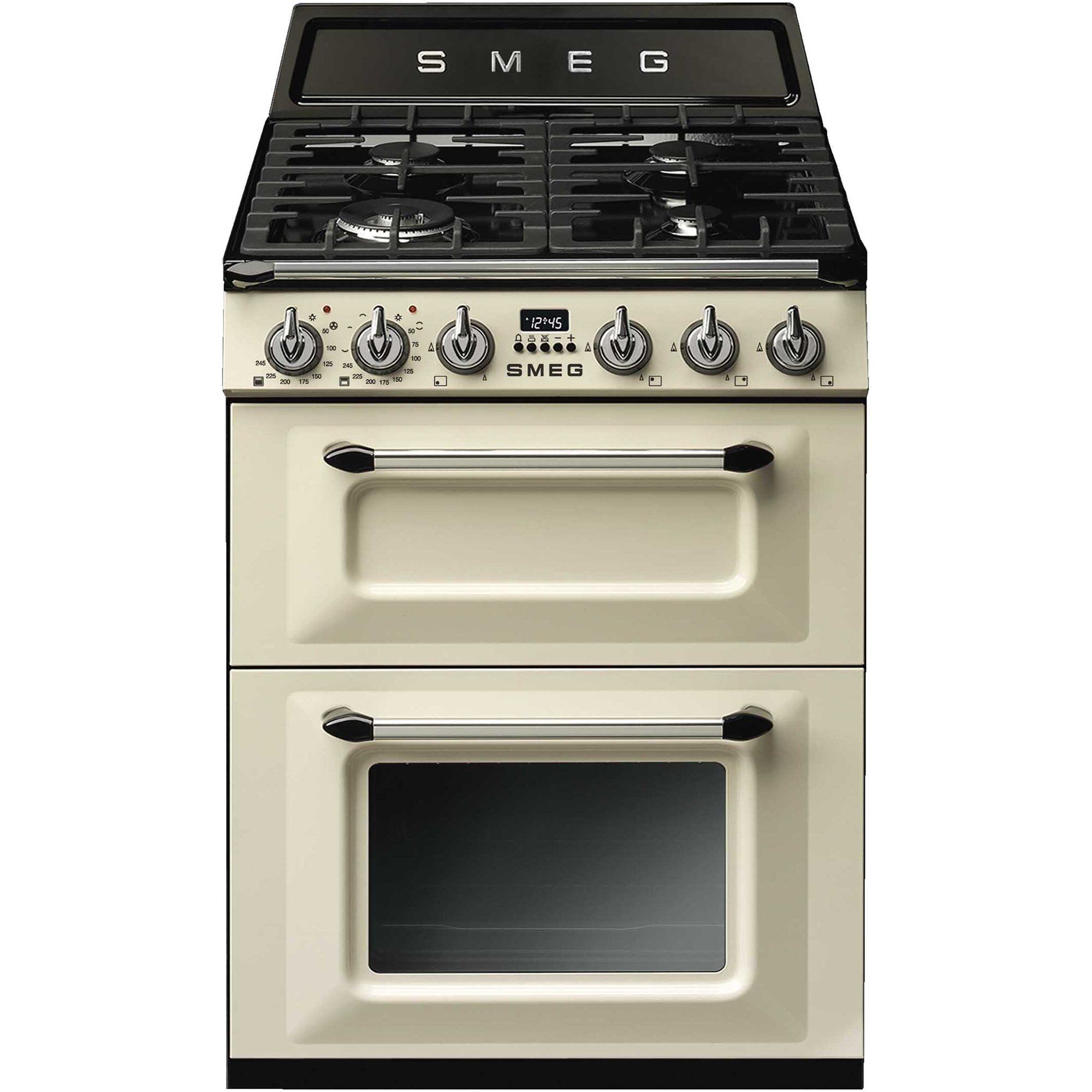 Smeg 60cm Victoria Gaskomfur Med   Ovne  Creme