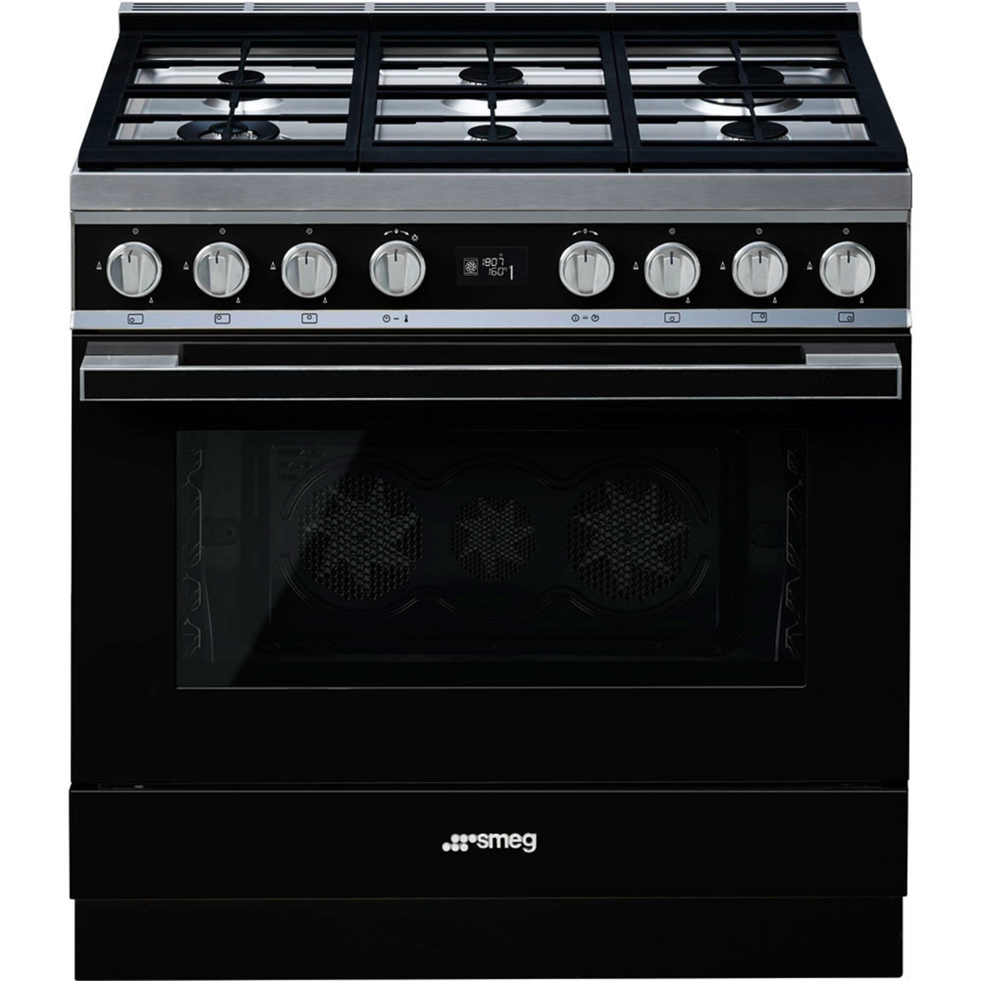 Smeg Cpf9gpbl Portofino Gaskomfur  Sort