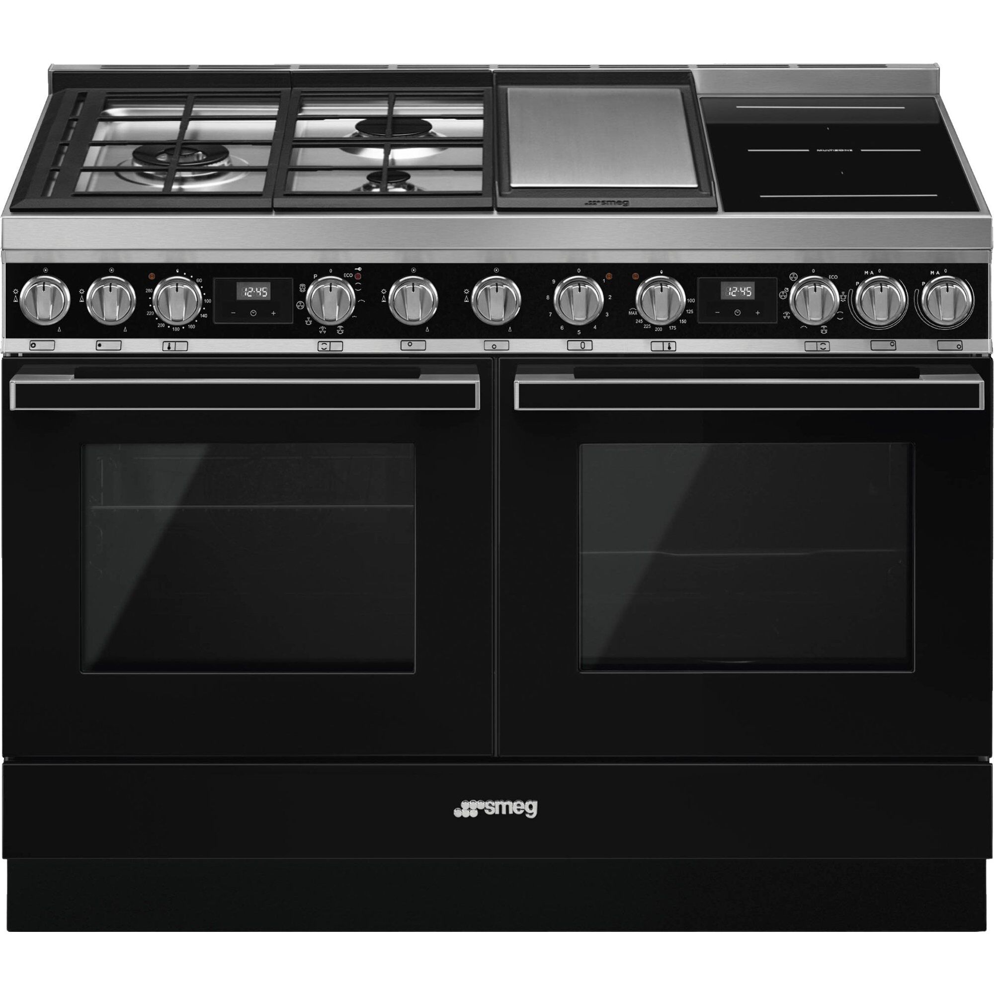 Smeg Cpf120igmpl Portofino Gas- Induktionskomfur  Sort