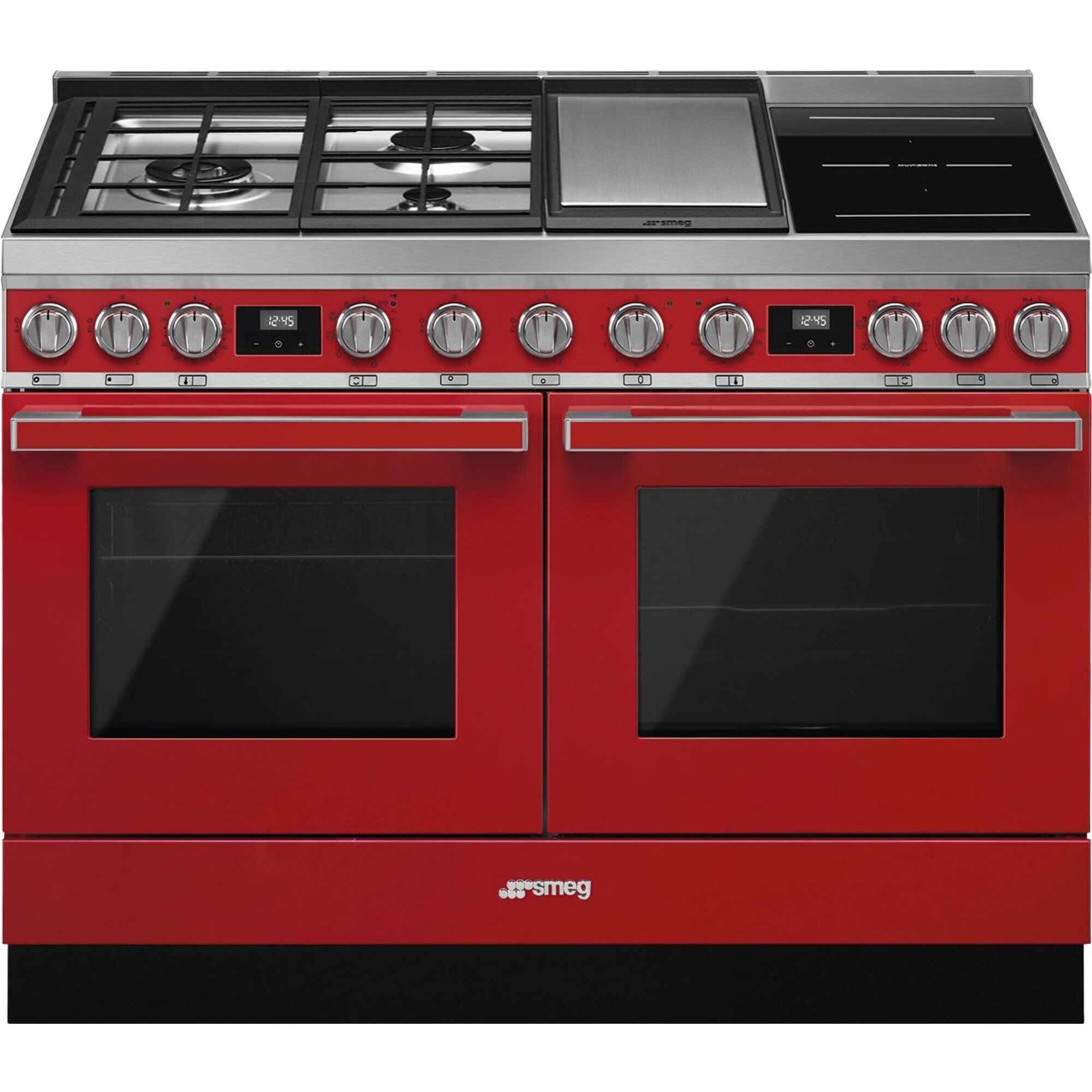 Smeg Cpf120igmpr Portofino Gas- Induktionskomfur  Rød