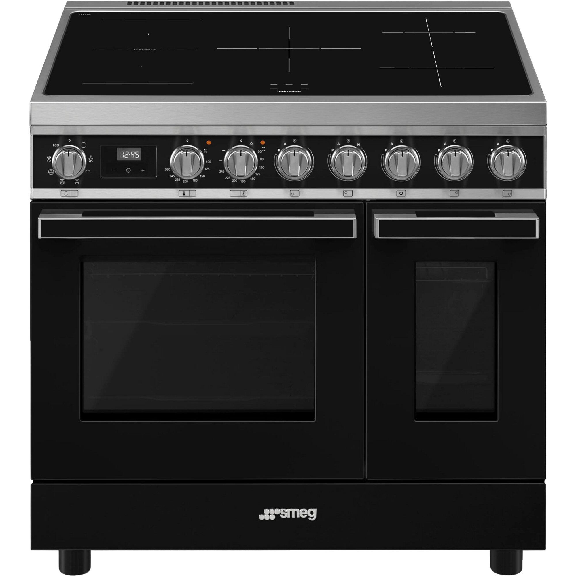 Smeg Cpf92imbl Portofino Induktionskomfur 83   Kg  Sort