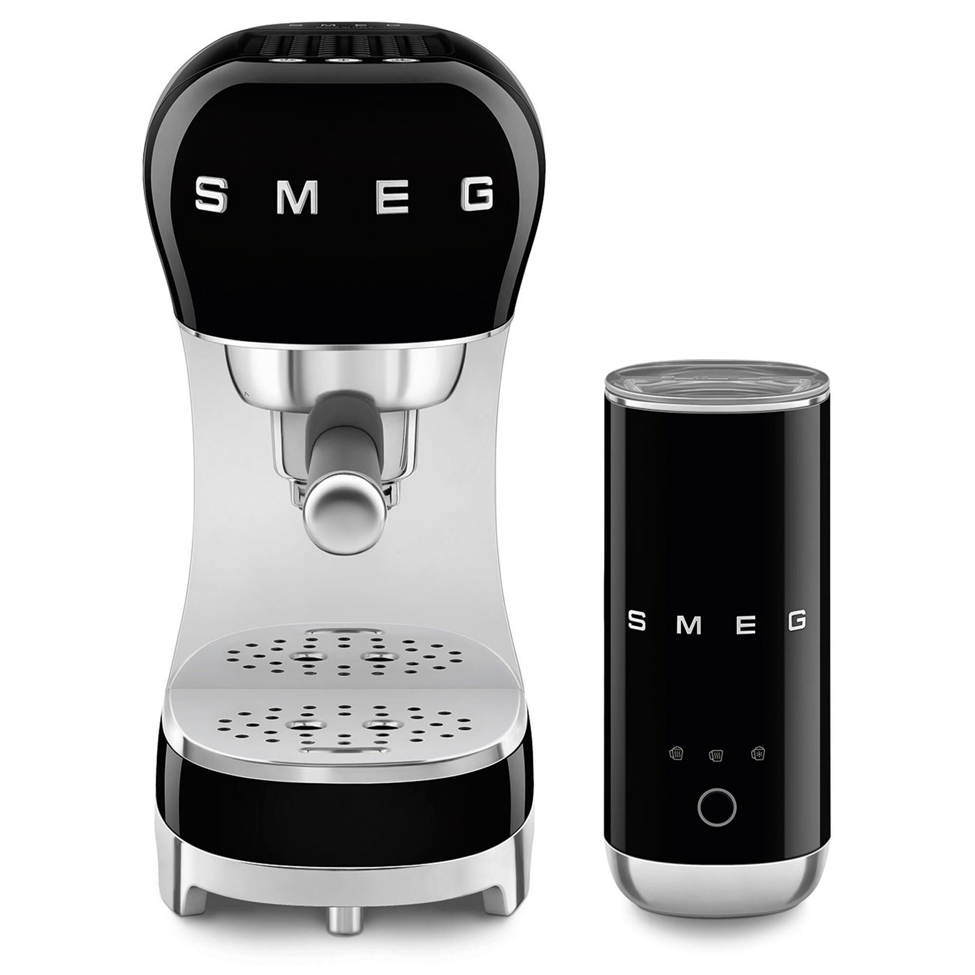 Smeg Ecf12bleu Manuel Espressomaskine Med Mælkeskummer  Sort