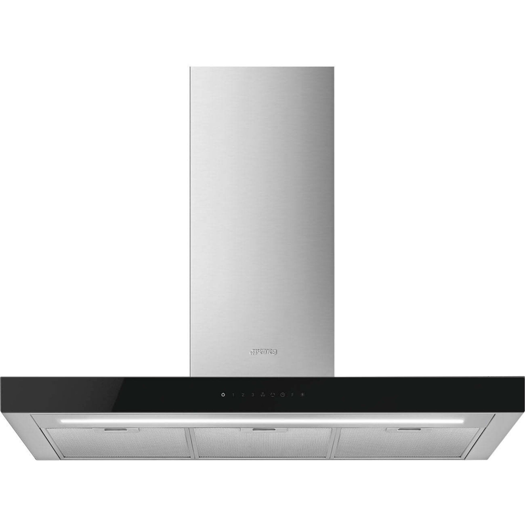 Smeg Kbt9l4vn Vægmonteret Emhætte 90 Cm  Rustfrit Stål Glas