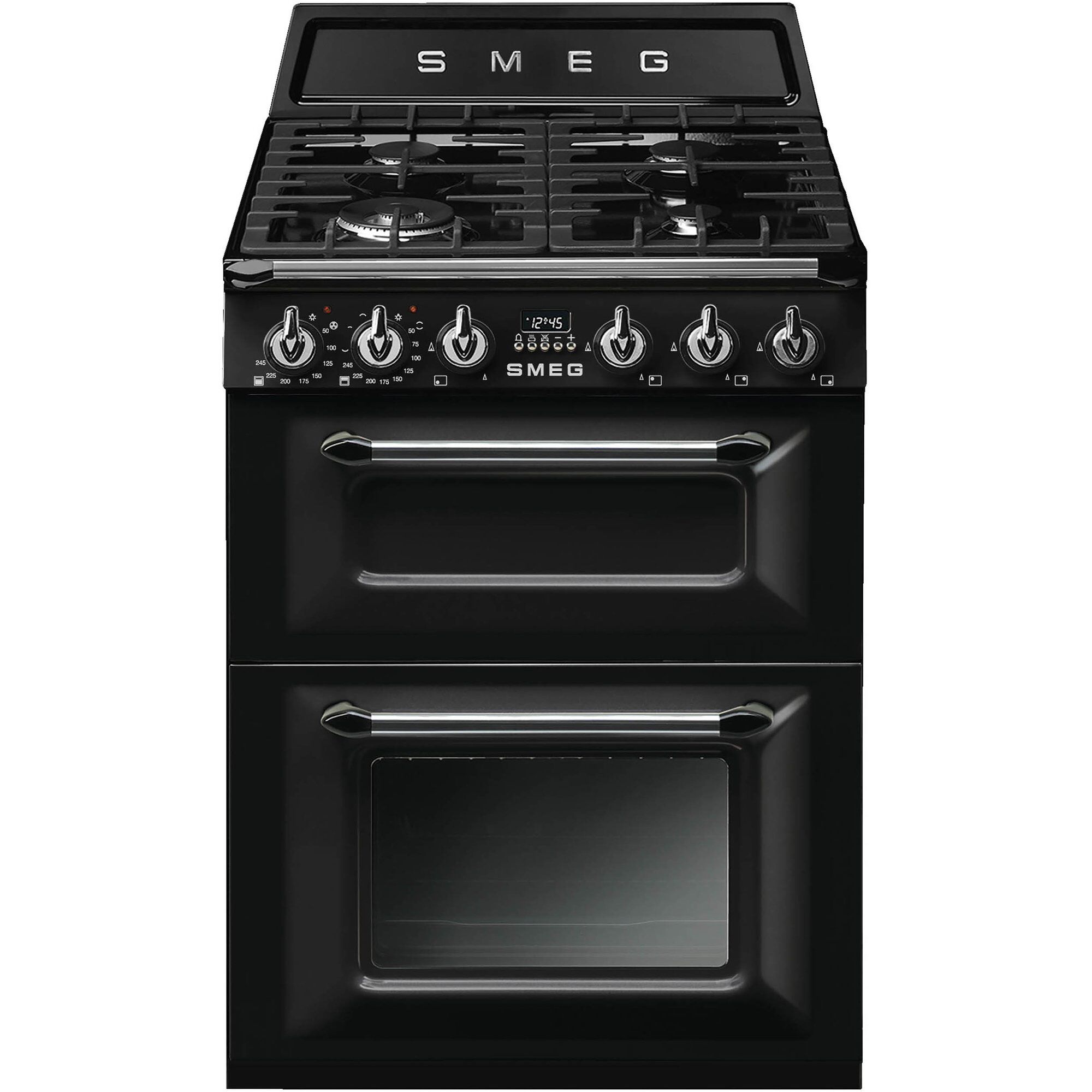 Smeg Tr62bl 60 Cm Victoria Gaskomfur Med   Ovne  Sort