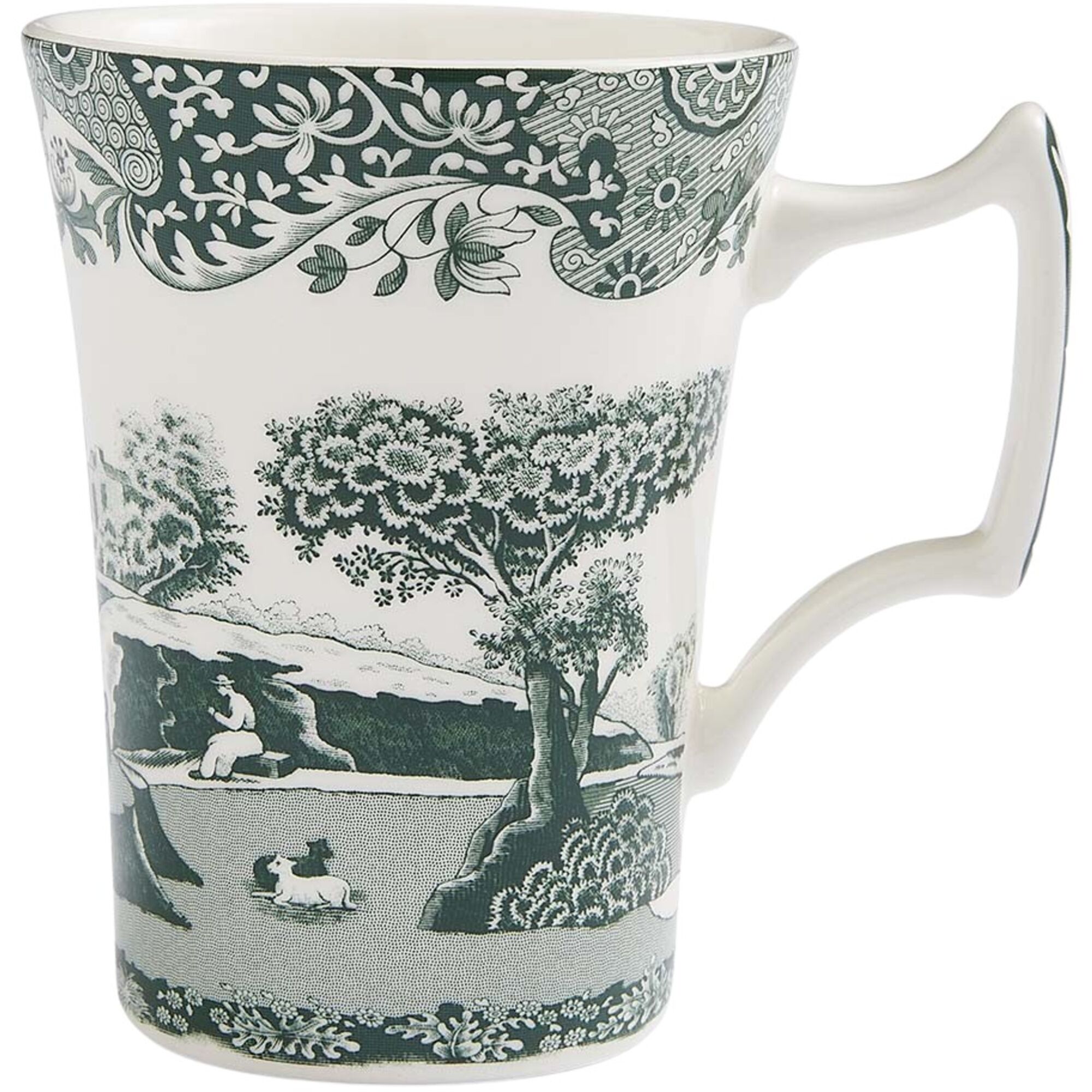 Spode Heritage Green Italian Krus 28 Cl  Grøn Hvid